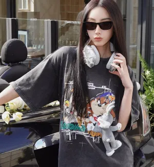 13DE MARZO x LOONEY TUNES All Member Frame T-Shirt (Black)