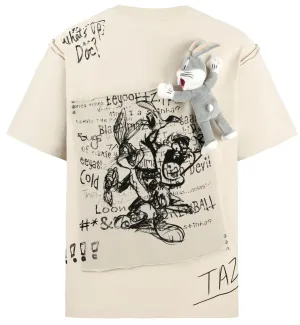 13DE MARZO x LOONEY TUNES Bugs Bunny Sketch T-Shirt (Beige)