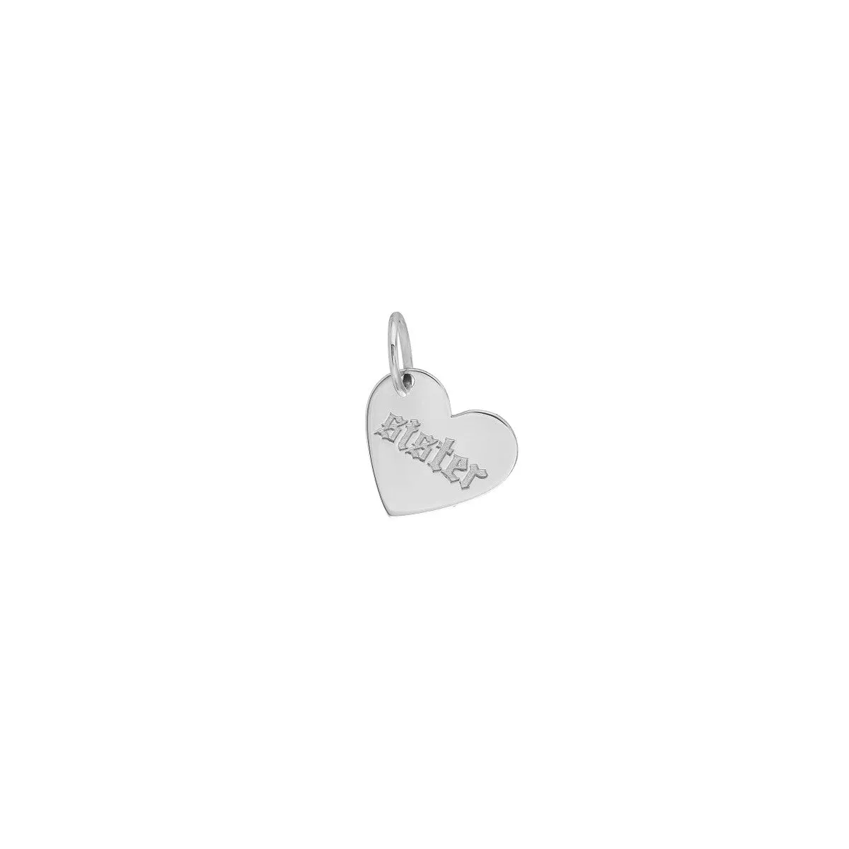 14K Yellow Gold Small Slanted Heart Engravable Charm