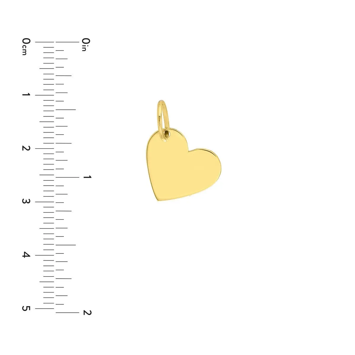 14K Yellow Gold Small Slanted Heart Engravable Charm