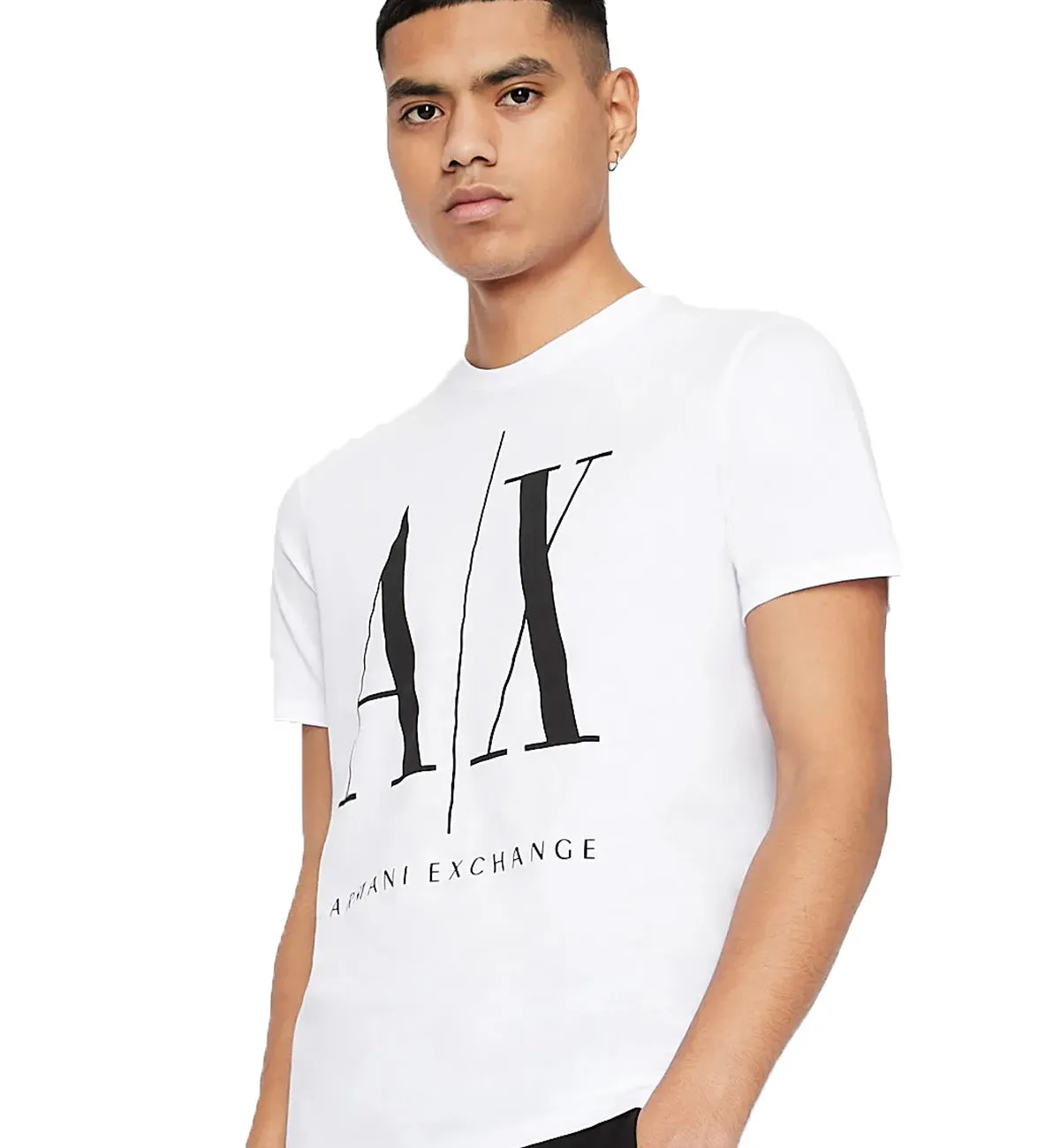Armani Exchange Icon Logo Tee (Bianco E Nero)