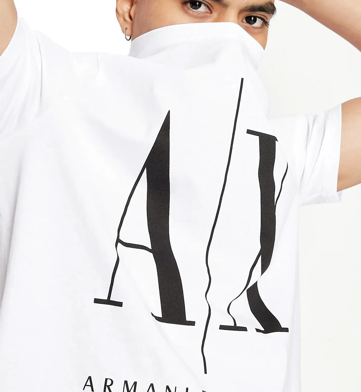 Armani Exchange Icon Logo Tee (Bianco E Nero)