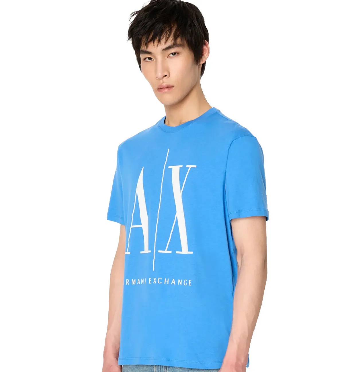 Armani Exchange Icon Logo Tee (Sky Blue)