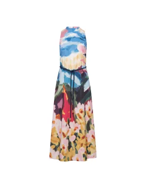 Belted Mockneck Midi Dress