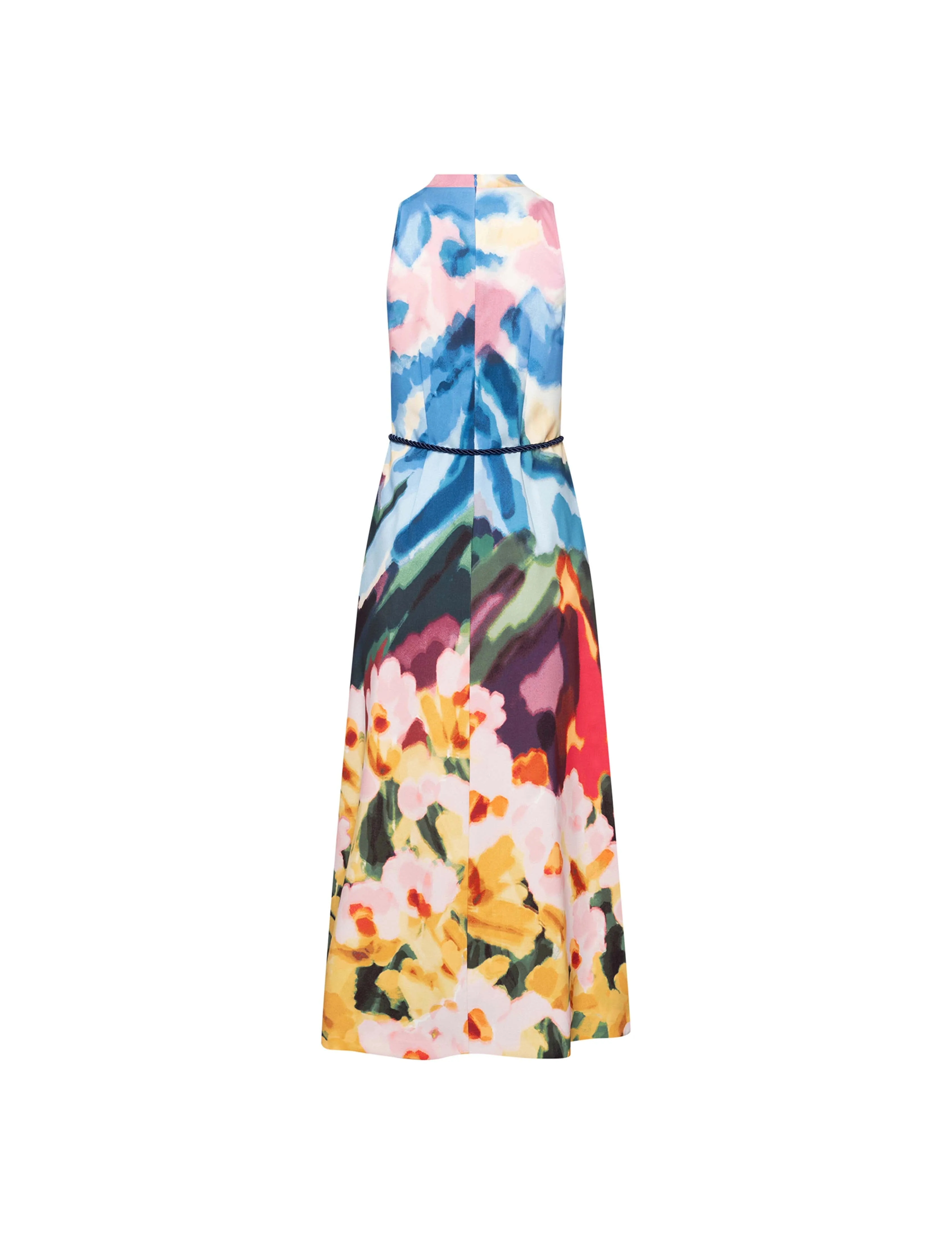 Belted Mockneck Midi Dress