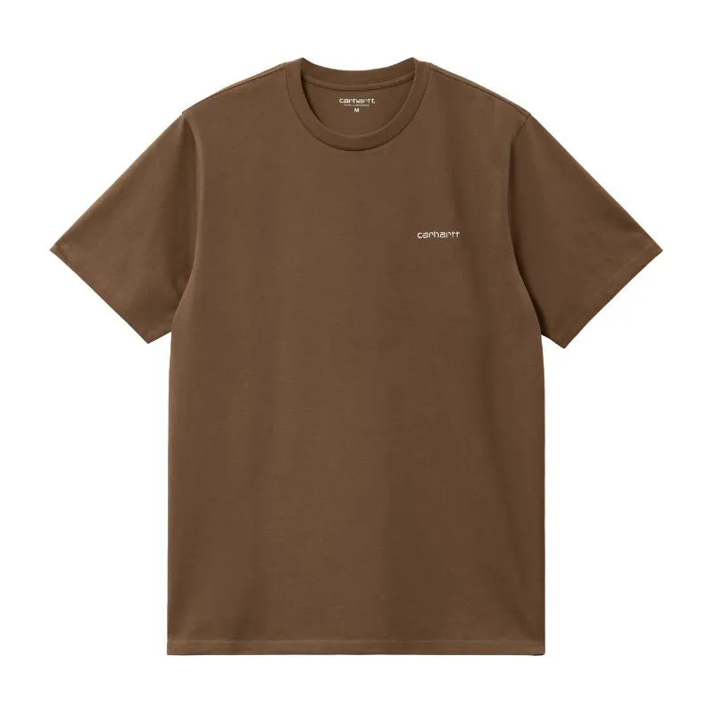 Carhartt WIP Script Embroidery T-Shirt Lumber/White