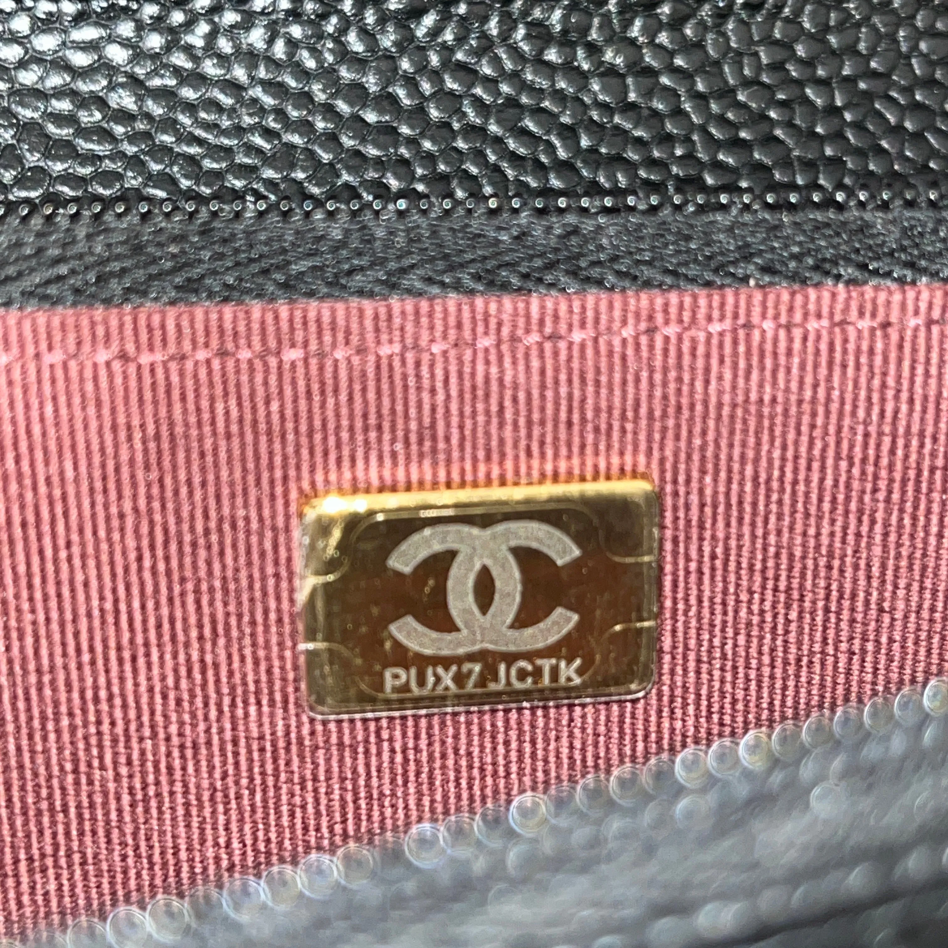 CHANEL/Cross Body Bag/Leather/BLK/Classic Wallet on Chain