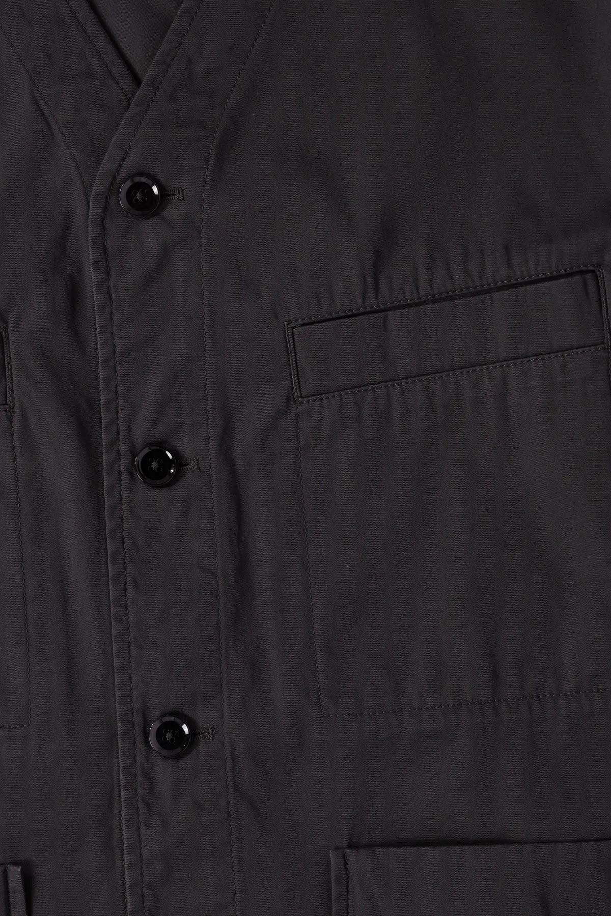 Collarless Overshirt - Charcoal