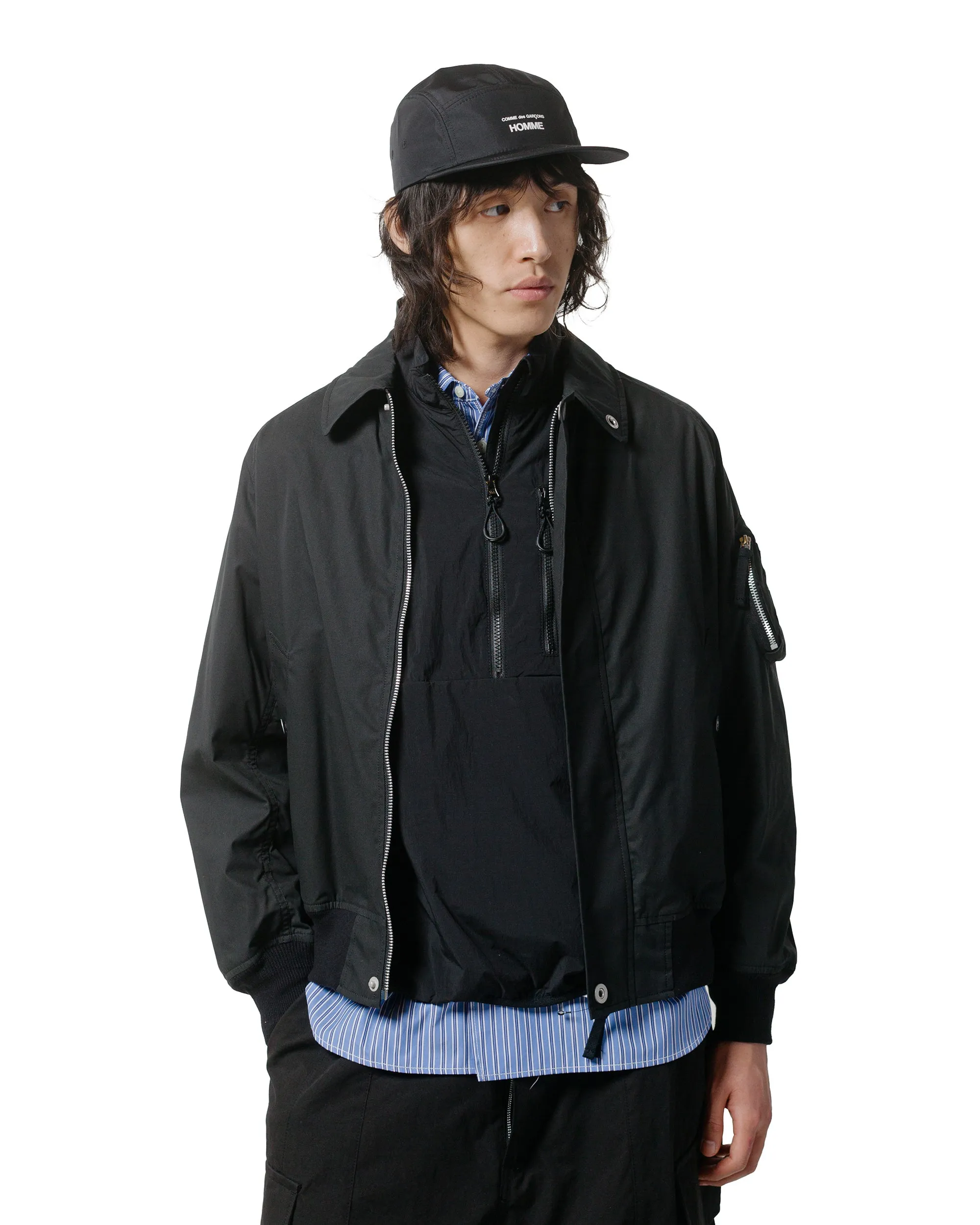Comme des Garons HOMME Dry Oil Bomber Jacket Black