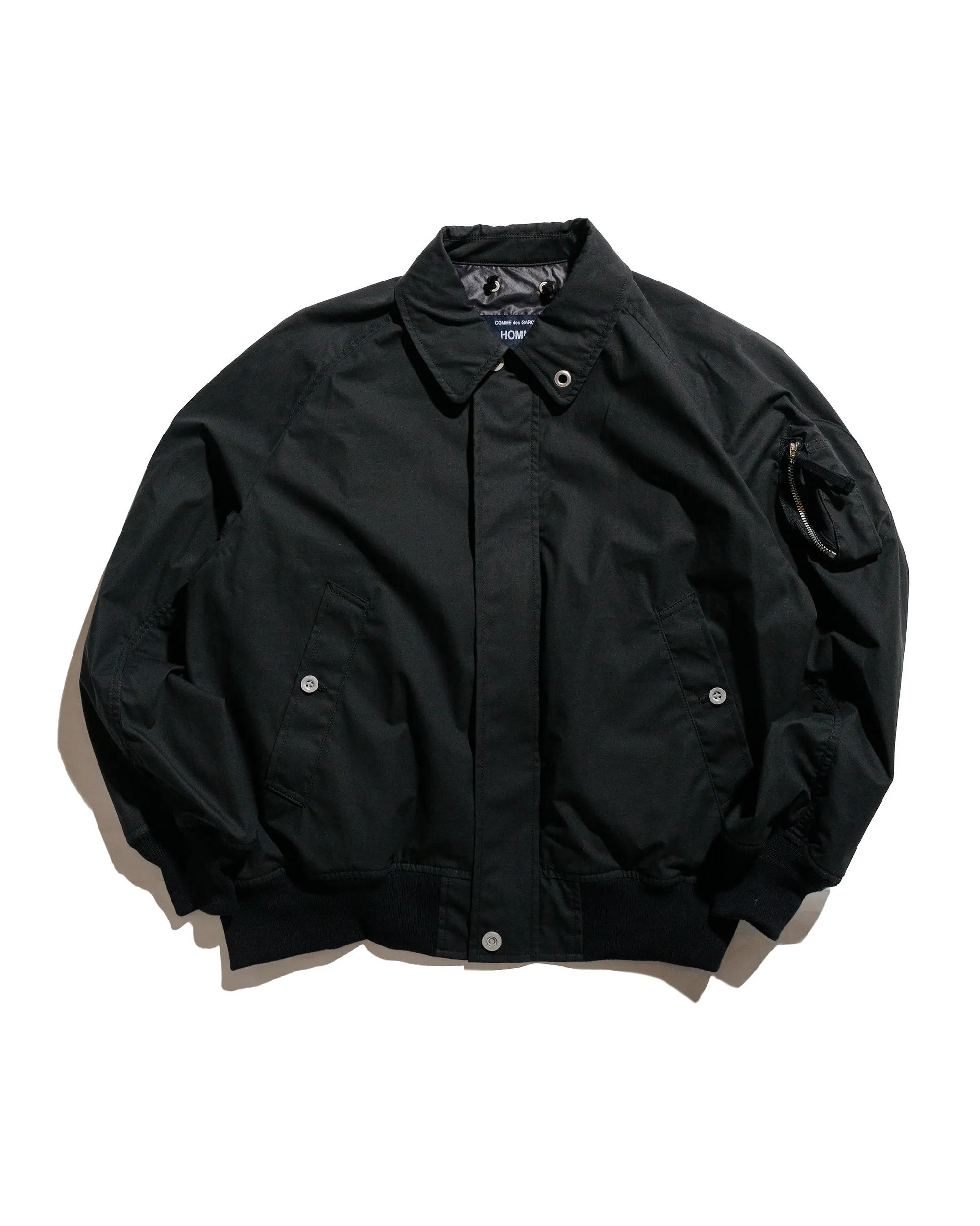 Comme des Garons HOMME Dry Oil Bomber Jacket Black
