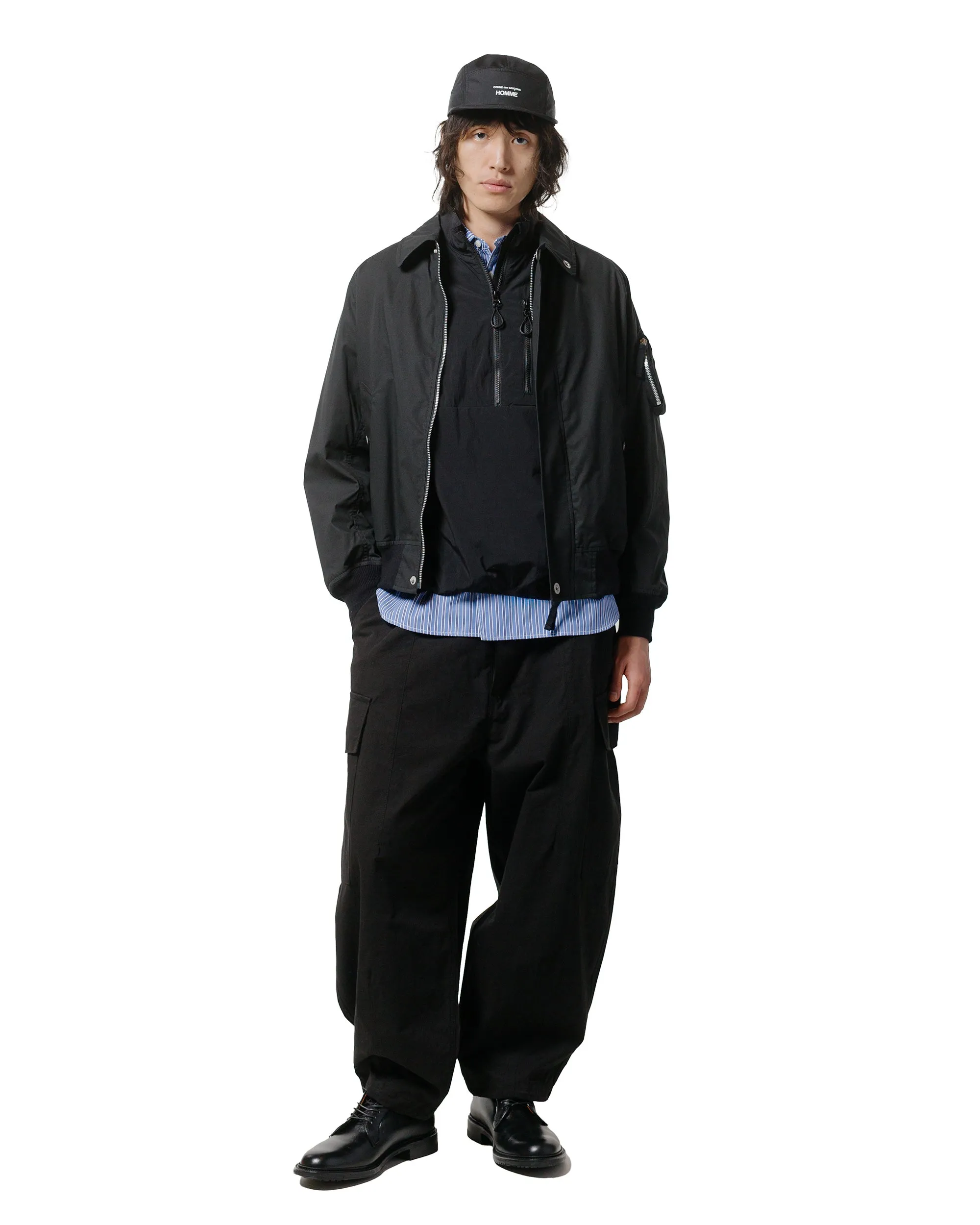 Comme des Garons HOMME Dry Oil Bomber Jacket Black