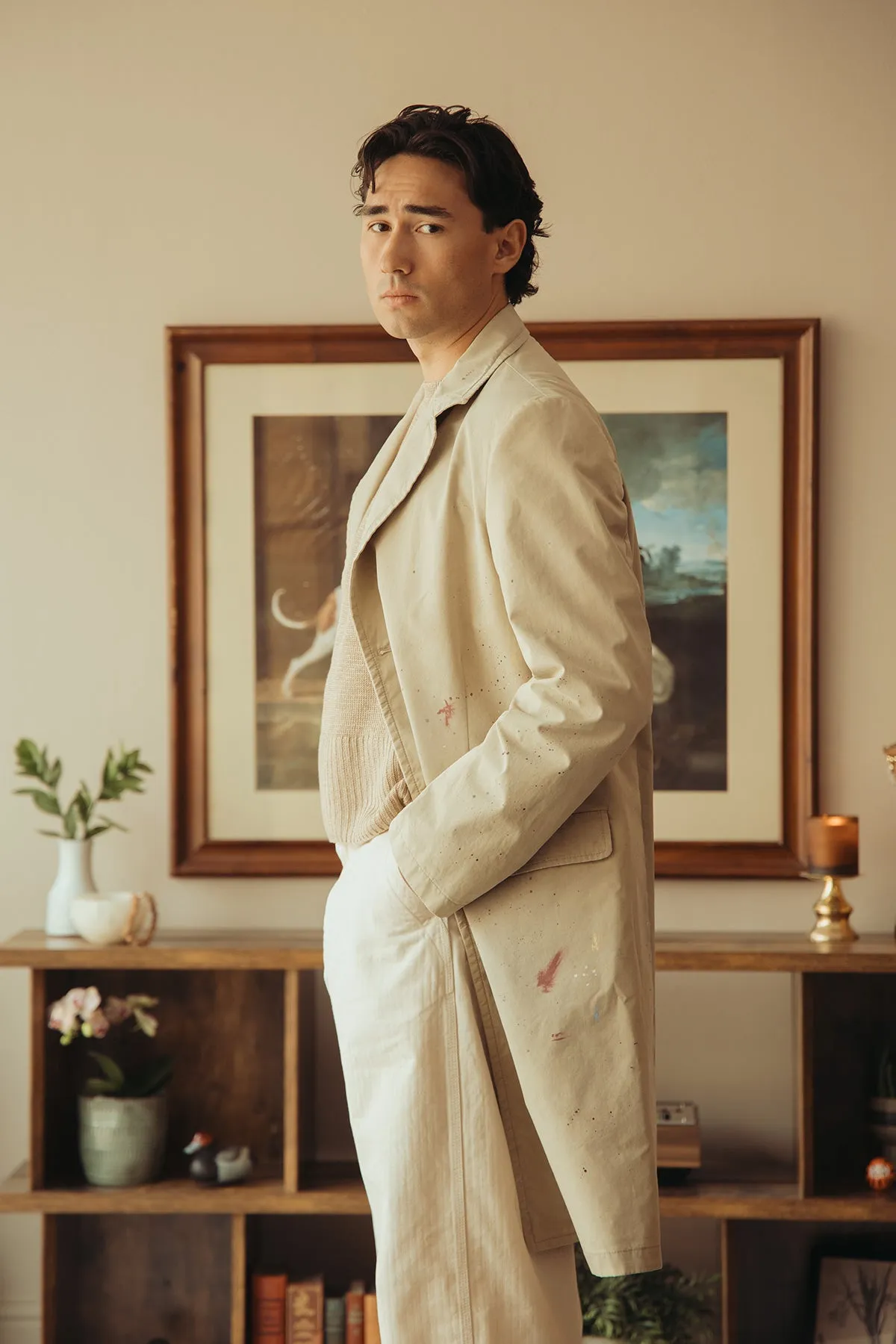 Cotton Painter Jacket - Pink Beige