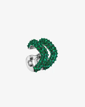 Dyne - Women's Elixia Ear Cuff - (White Gold/Emerald)