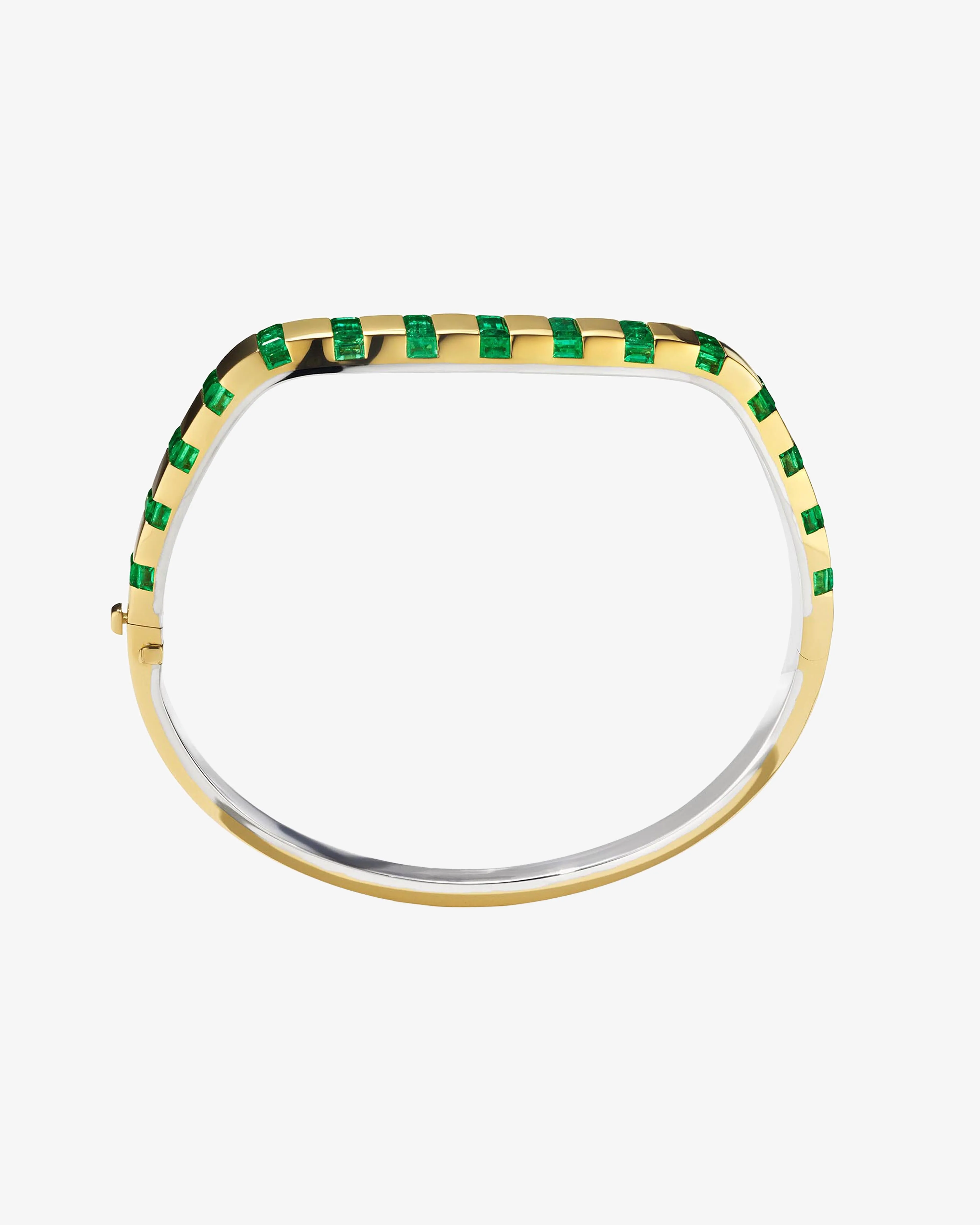 Dyne - Women's Nemes Bangle - (Yellow Gold/Emerald)