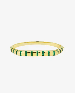 Dyne - Women's Nemes Bangle - (Yellow Gold/Emerald)