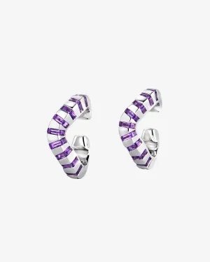 Dyne - Women's Nemes Ear Cuffs - (White Gold/Amethyst)