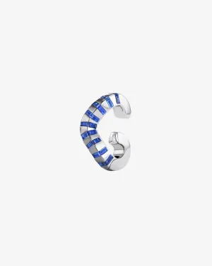 Dyne - Women's Nemes Ear Cuffs - (White Gold/Blue Sapphire)
