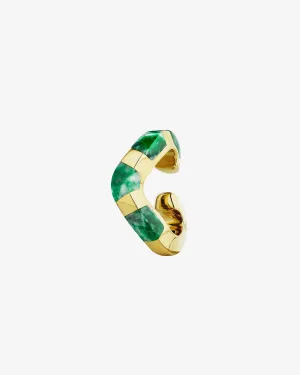 Dyne - Women's Nemes Ear Cuffs - (Yellow Gold/Jade)