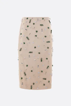 Embla beaded canvas midi skirt