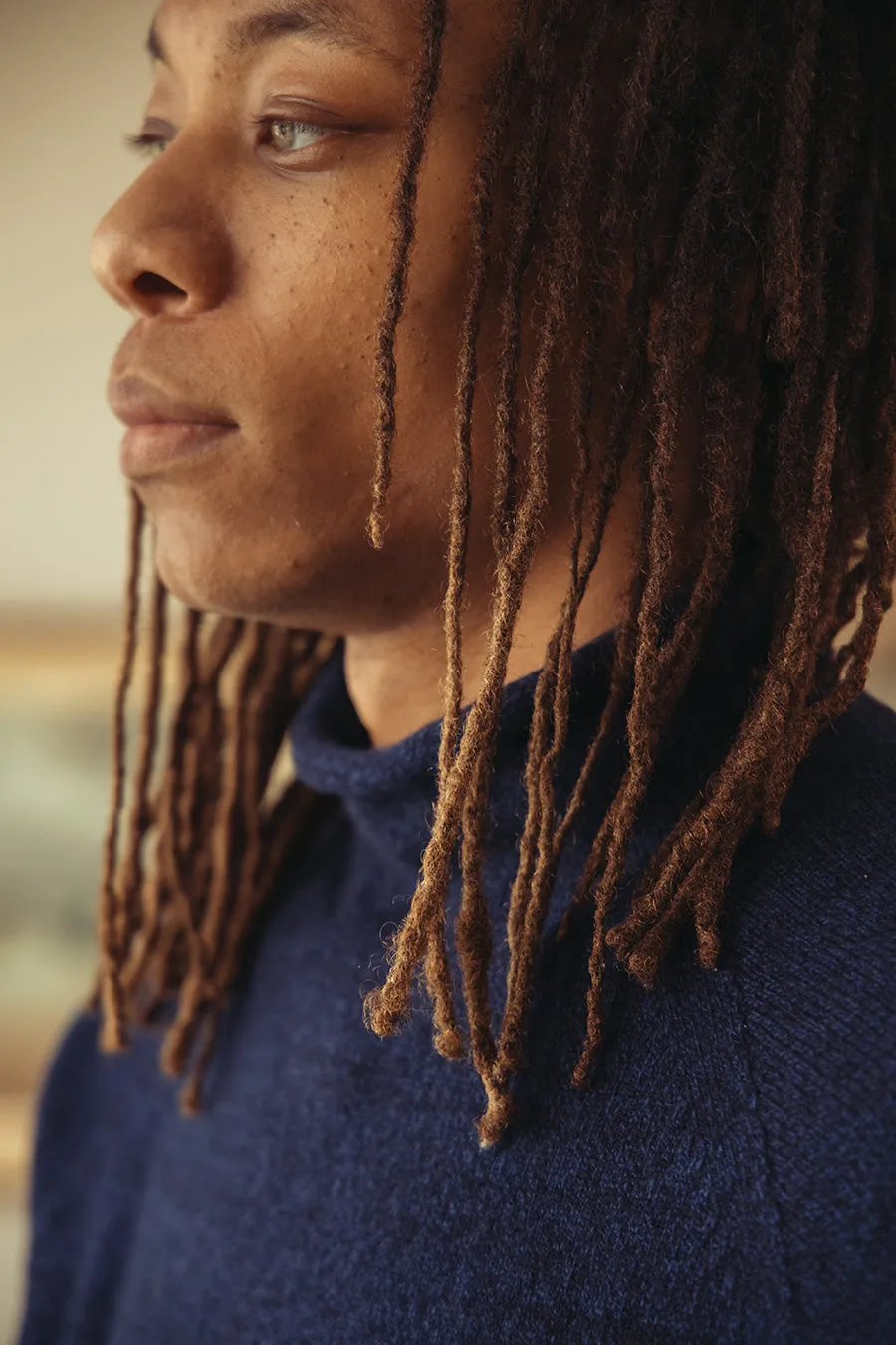Extended Pleasure Knit - Navy Superfine Lambswool