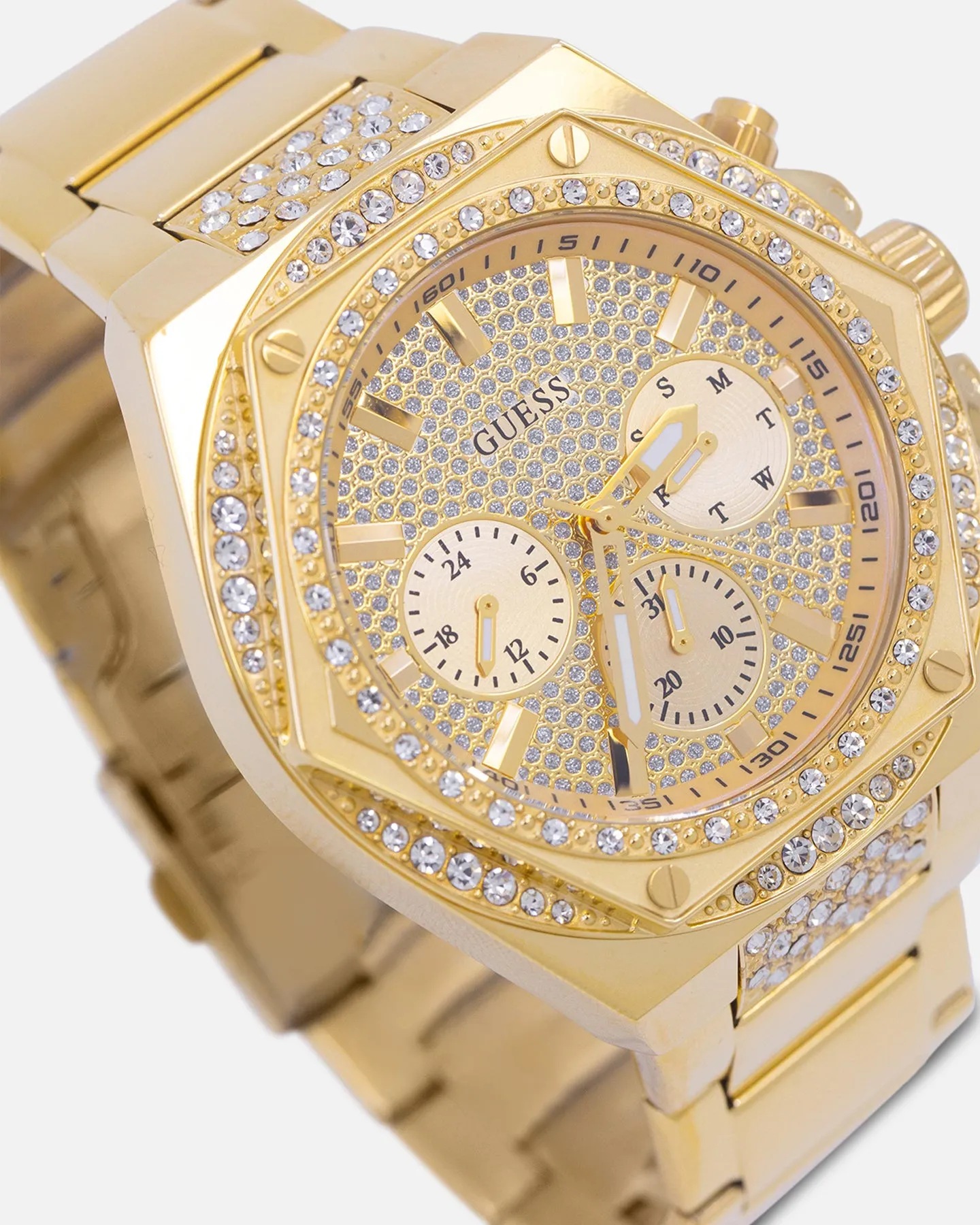 Guess Mainline Fury Glitz Bracelet Watch Gold