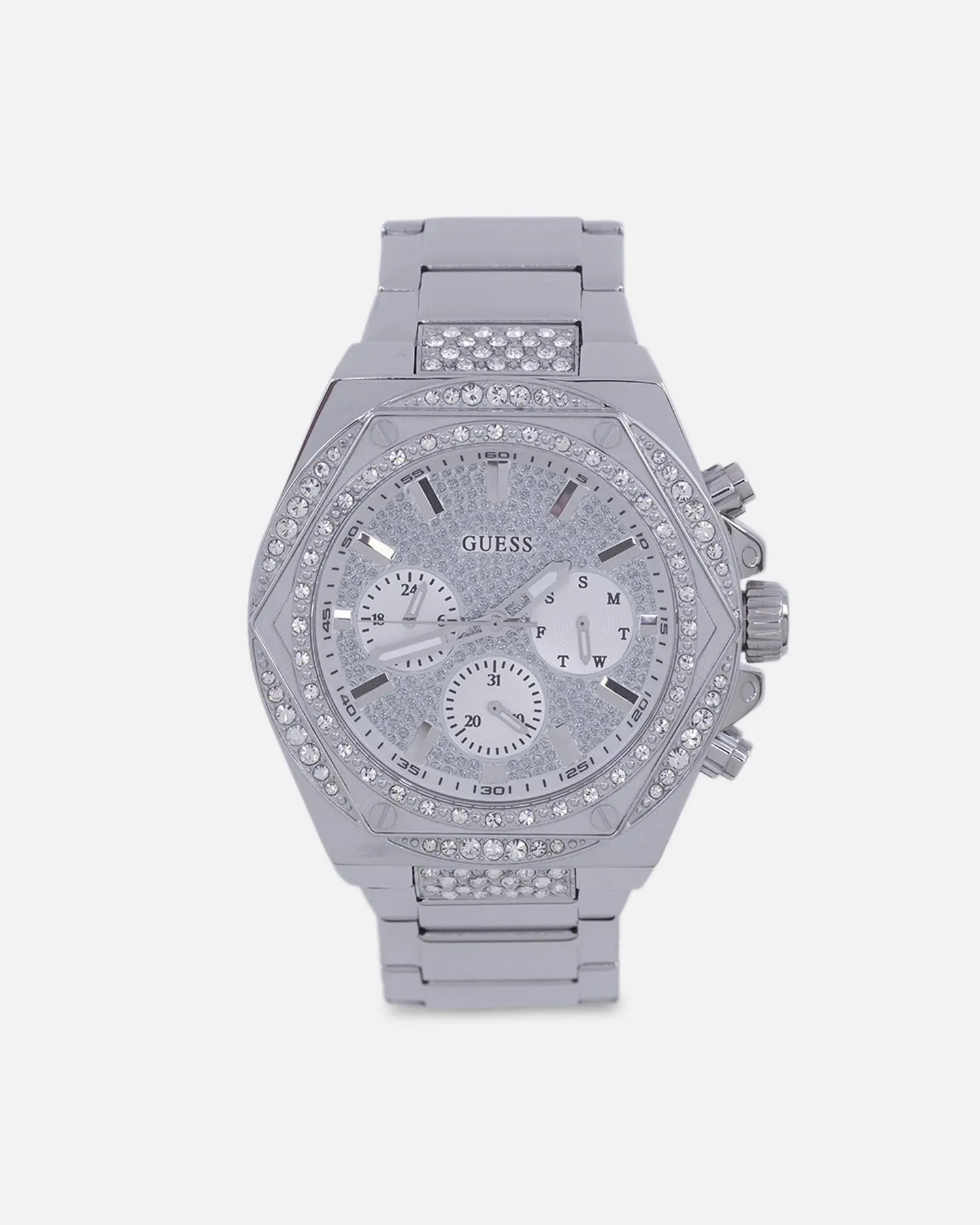 Guess Mainline Fury Glitz Bracelet Watch Silver