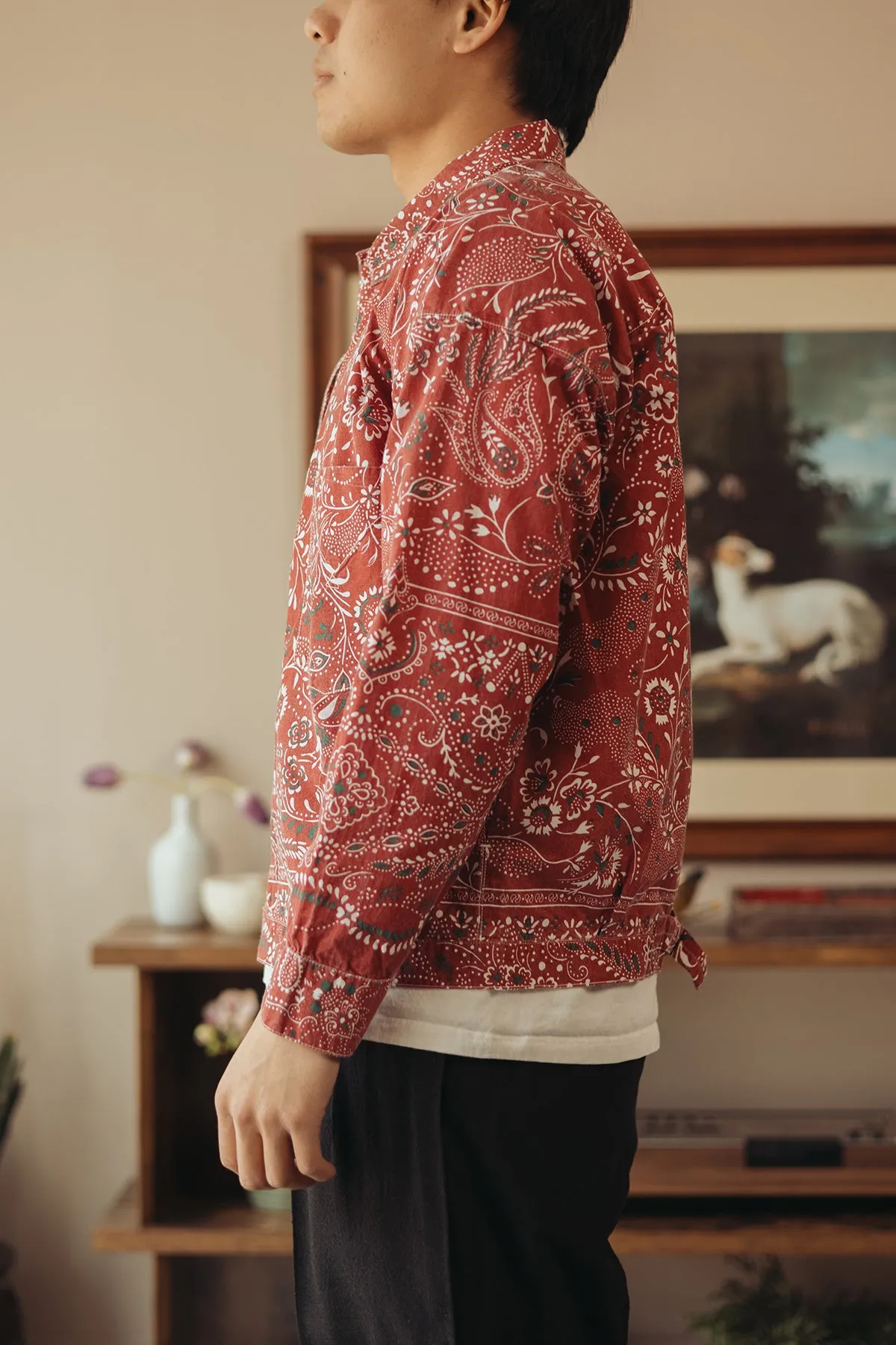 Gyan Bandana Trucker Jacket - Red