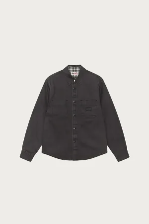 Heavy Washed Canvas Shirt - Black