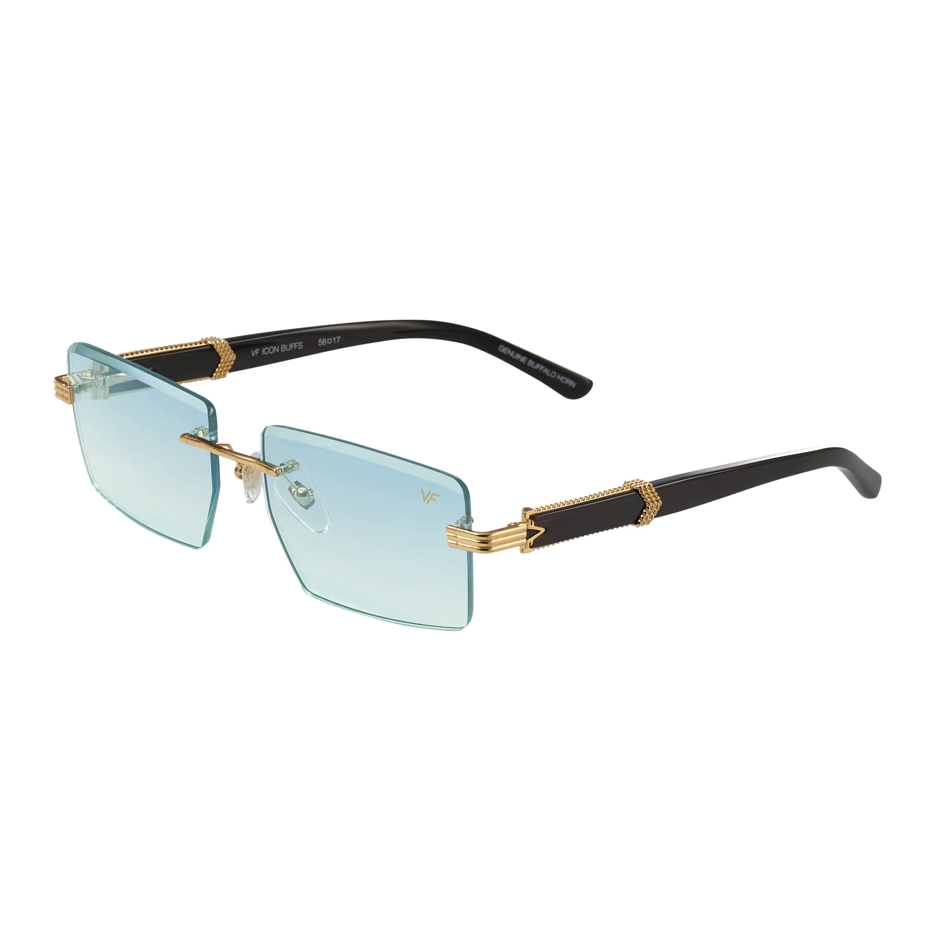Icon Buffs Rimless Black Buffalo Horn 24KT Gold