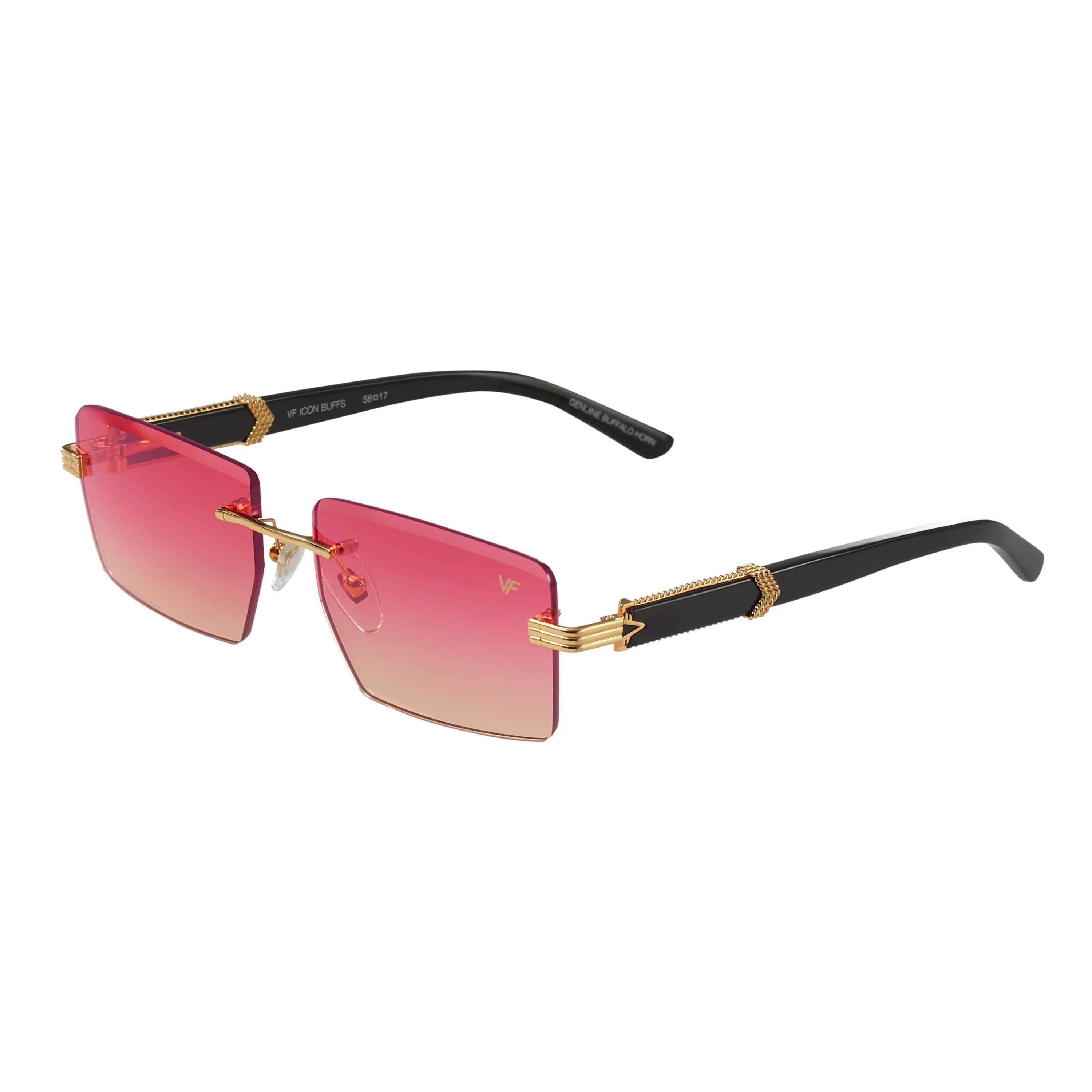 Icon Buffs Rimless Black Buffalo Horn 24KT Gold