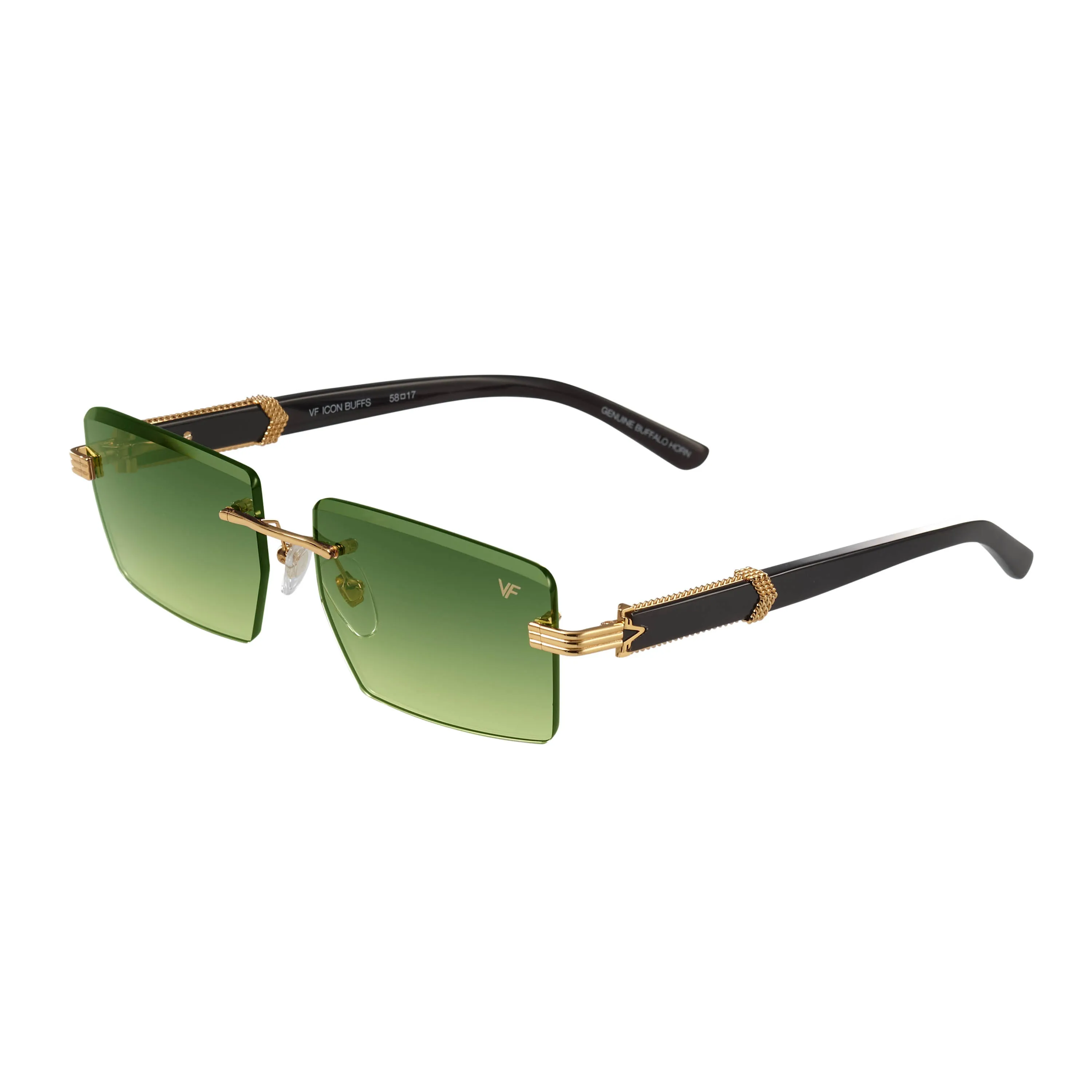 Icon Buffs Rimless Black Buffalo Horn 24KT Gold