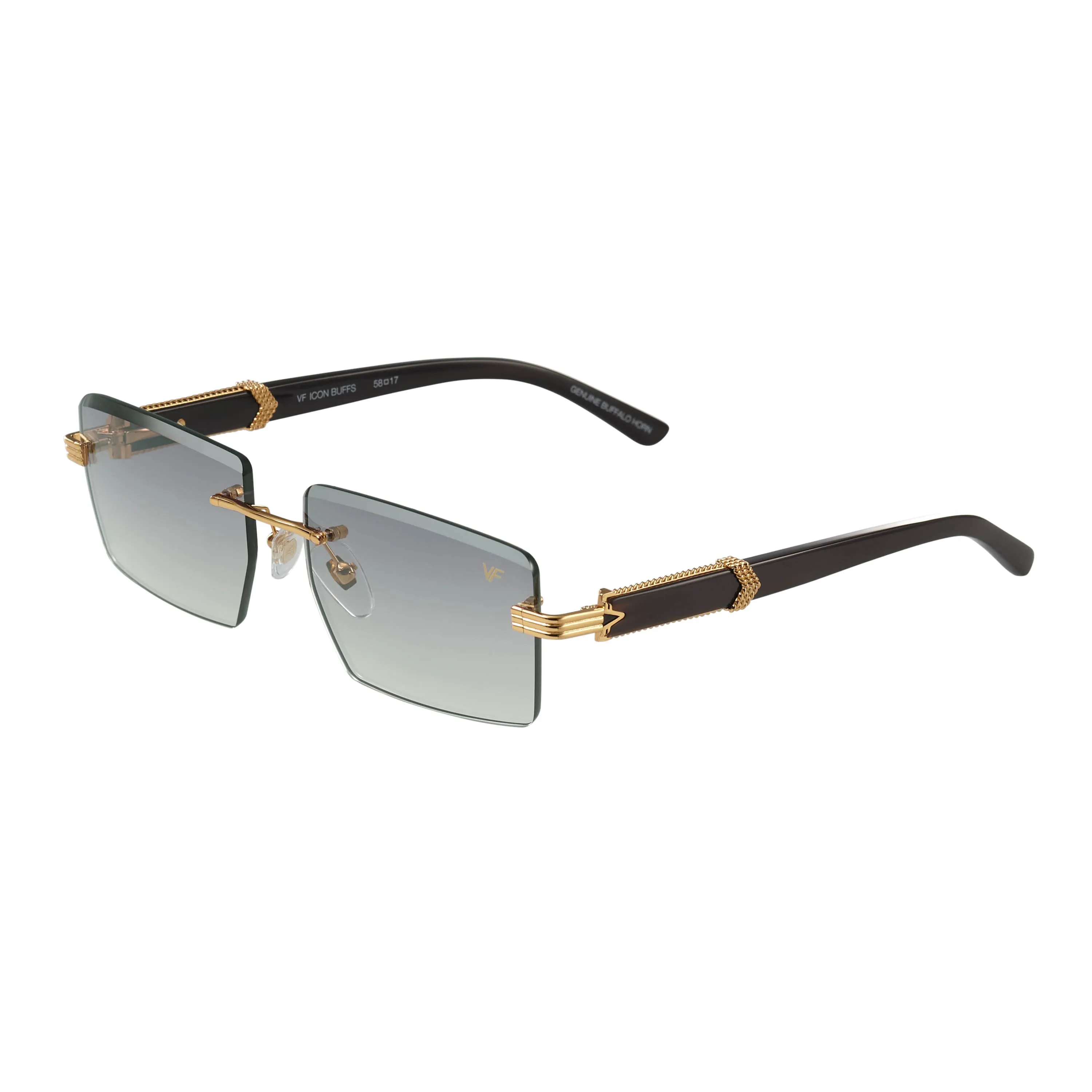 Icon Buffs Rimless Black Buffalo Horn 24KT Gold