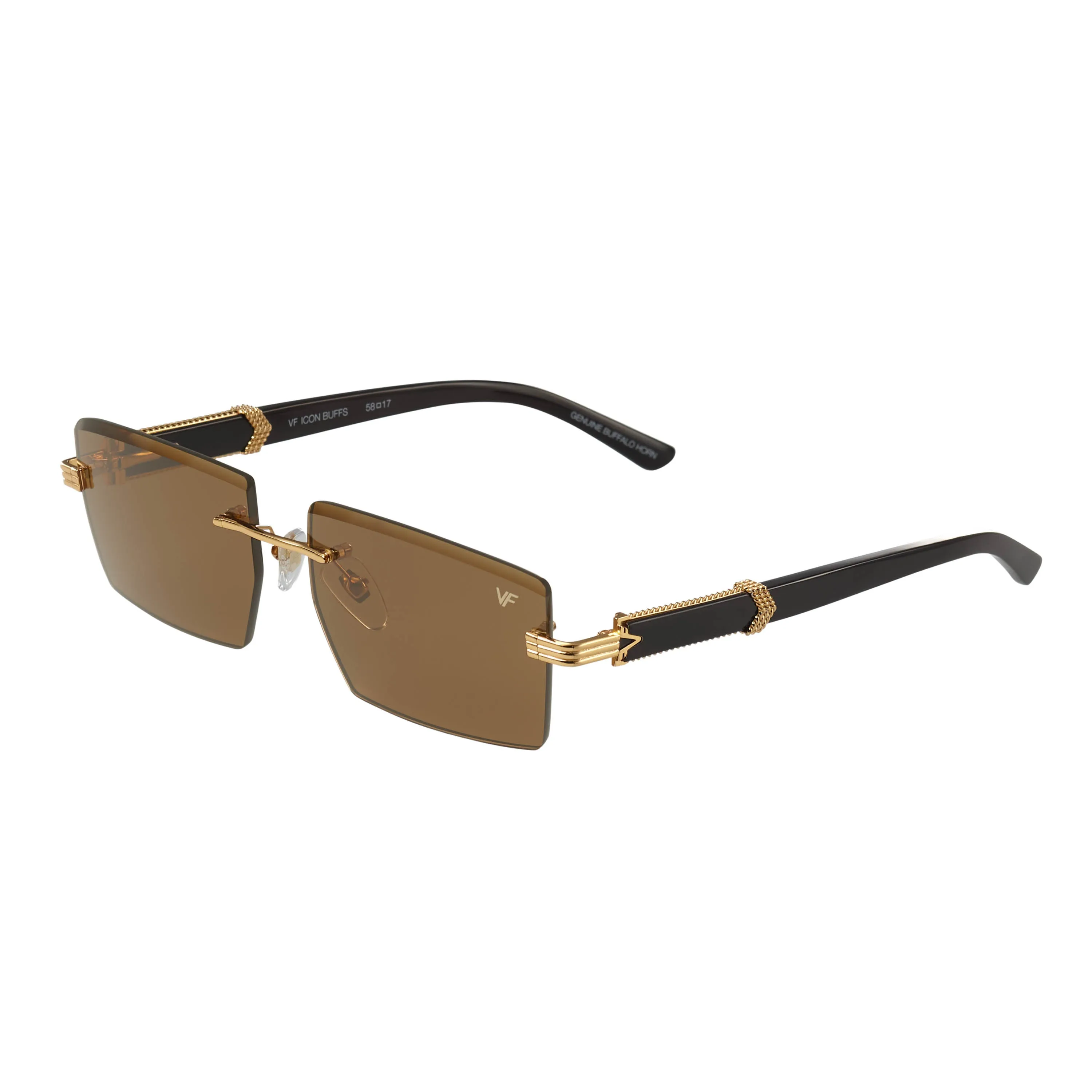 Icon Buffs Rimless Black Buffalo Horn 24KT Gold