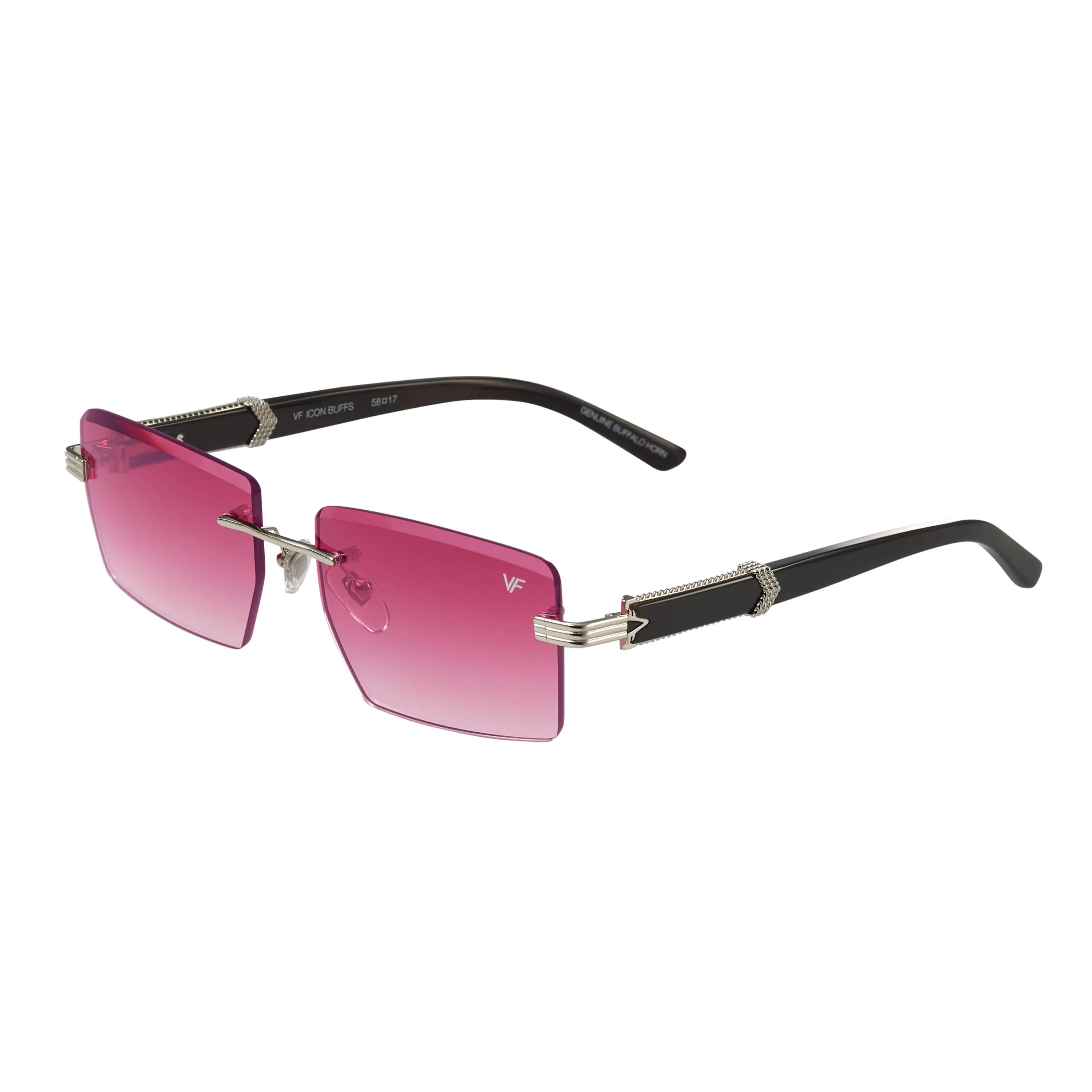 Icon Buffs Rimless Black Buffalo Horn 24KT White Gold