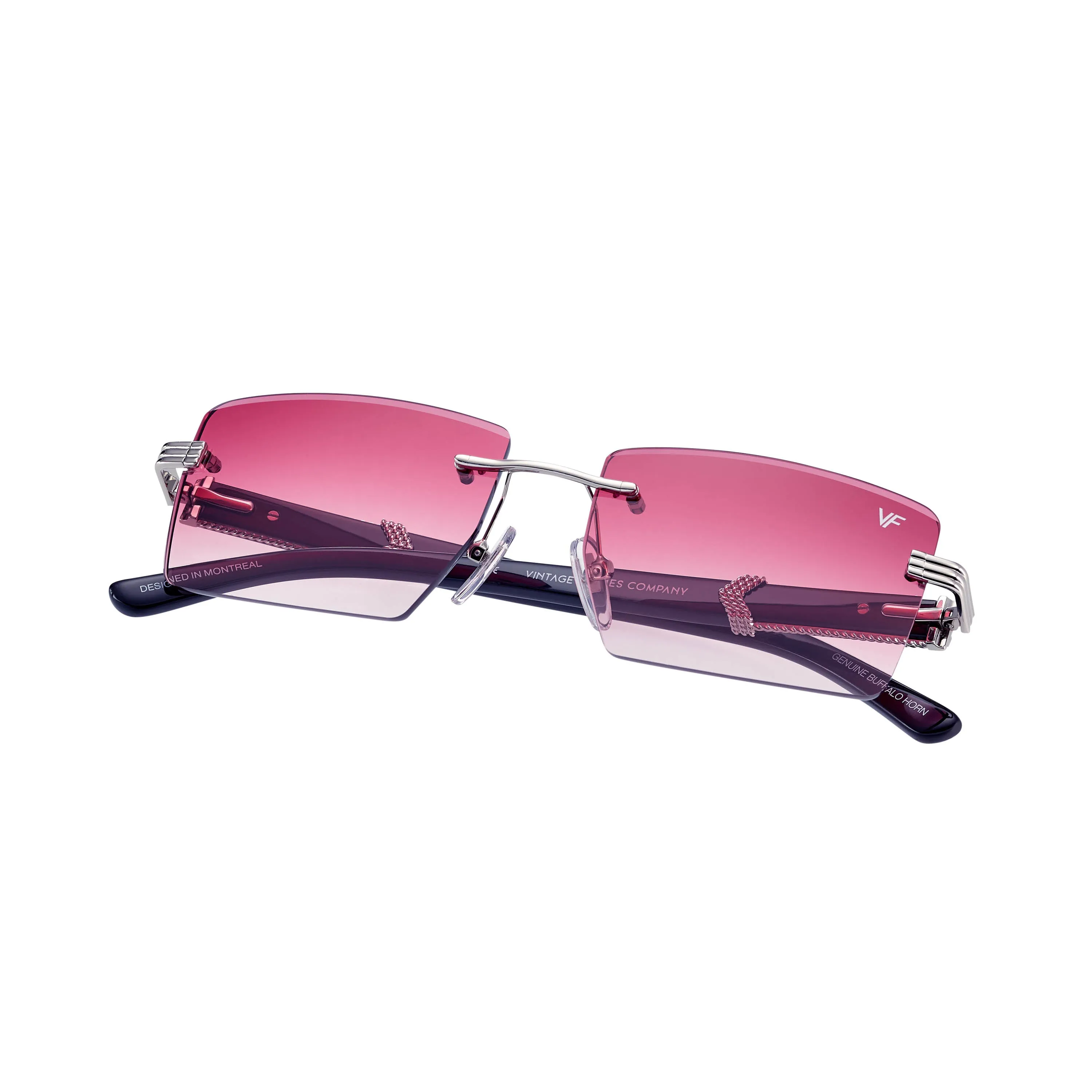 Icon Buffs Rimless Black Buffalo Horn 24KT White Gold