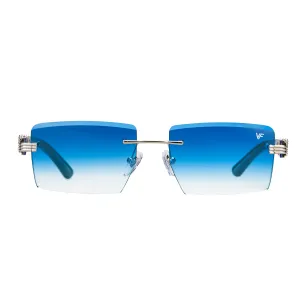 Icon Buffs Rimless Black Buffalo Horn 24KT White Gold