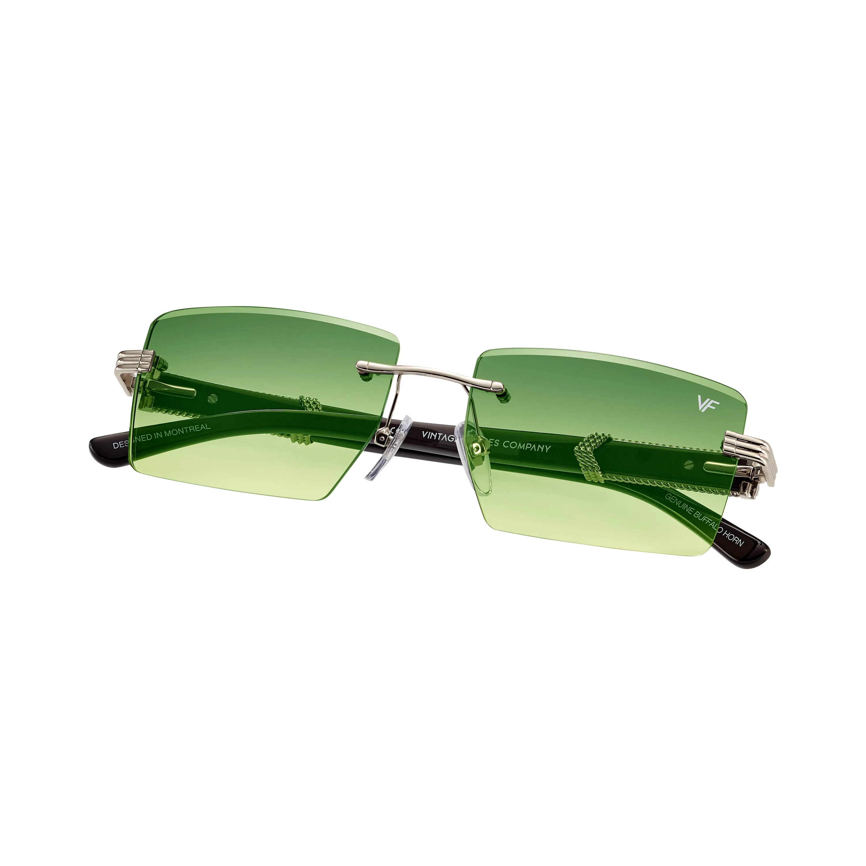 Icon Buffs Rimless Black Buffalo Horn 24KT White Gold