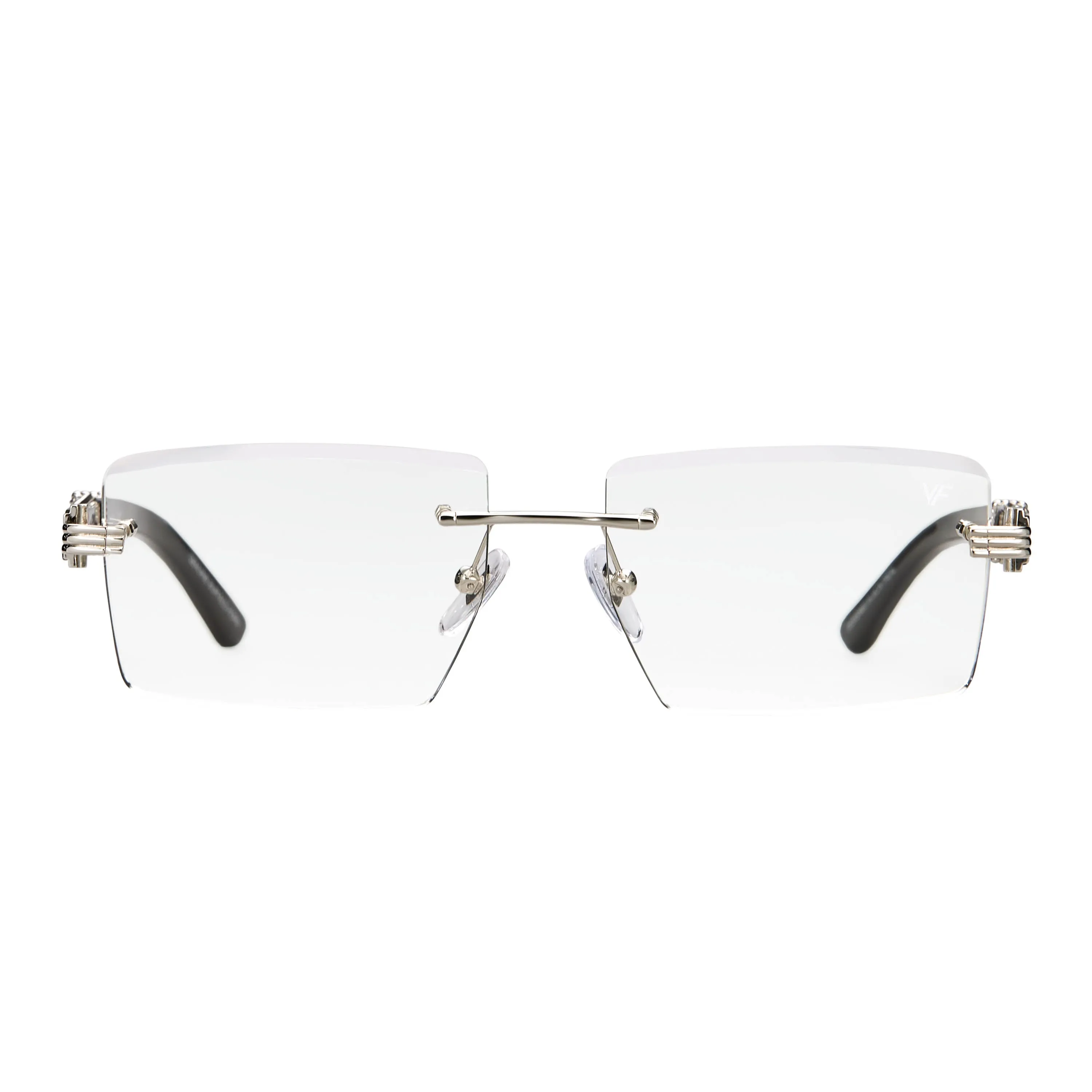 Icon Buffs Rimless Black Buffalo Horn 24KT White Gold