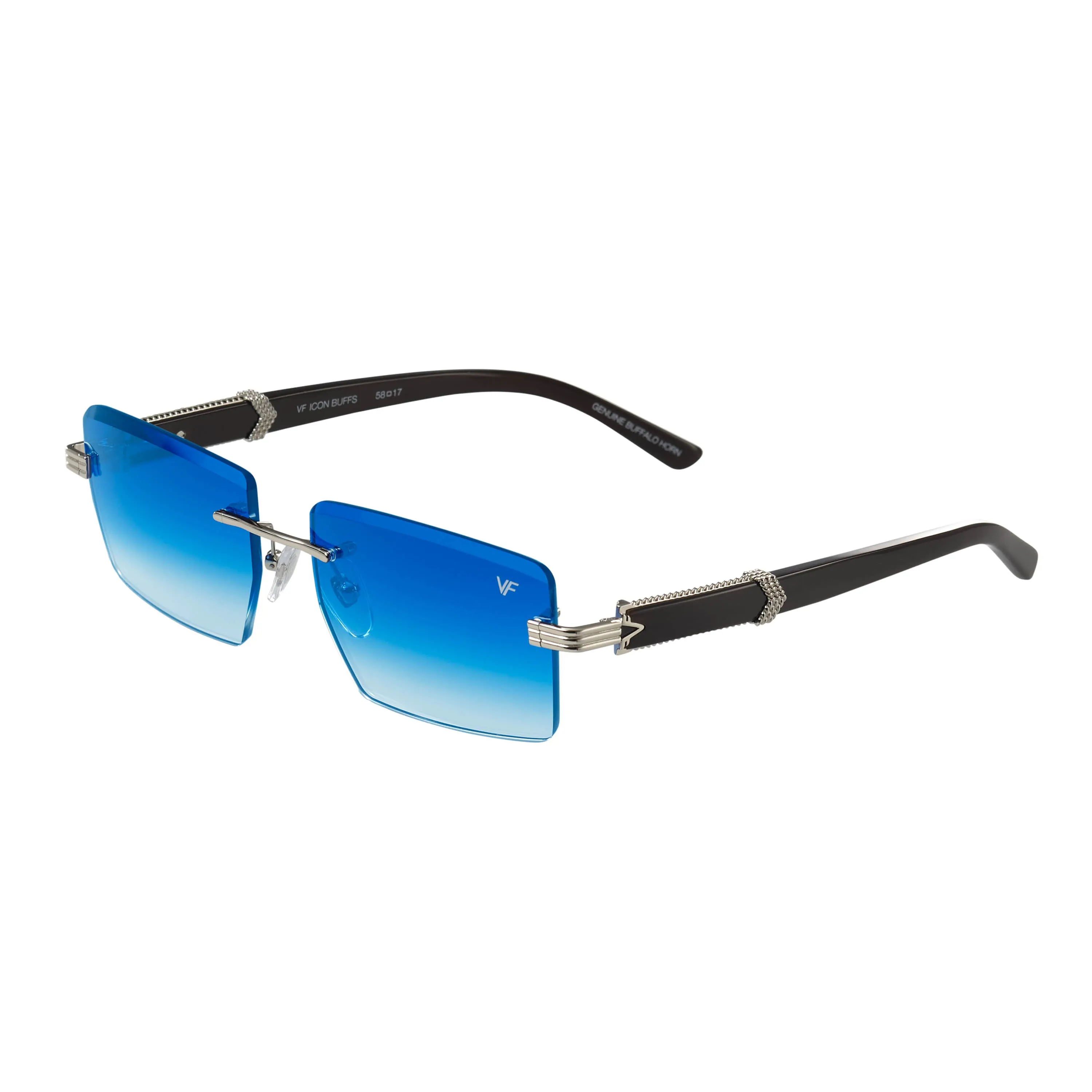 Icon Buffs Rimless Black Buffalo Horn 24KT White Gold