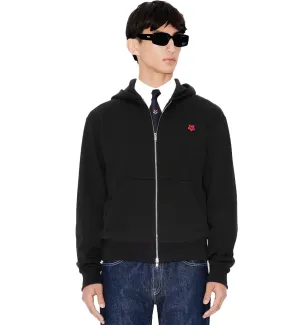 Kenzo Boke Flower Embroidery Zip Hoodie (Black)
