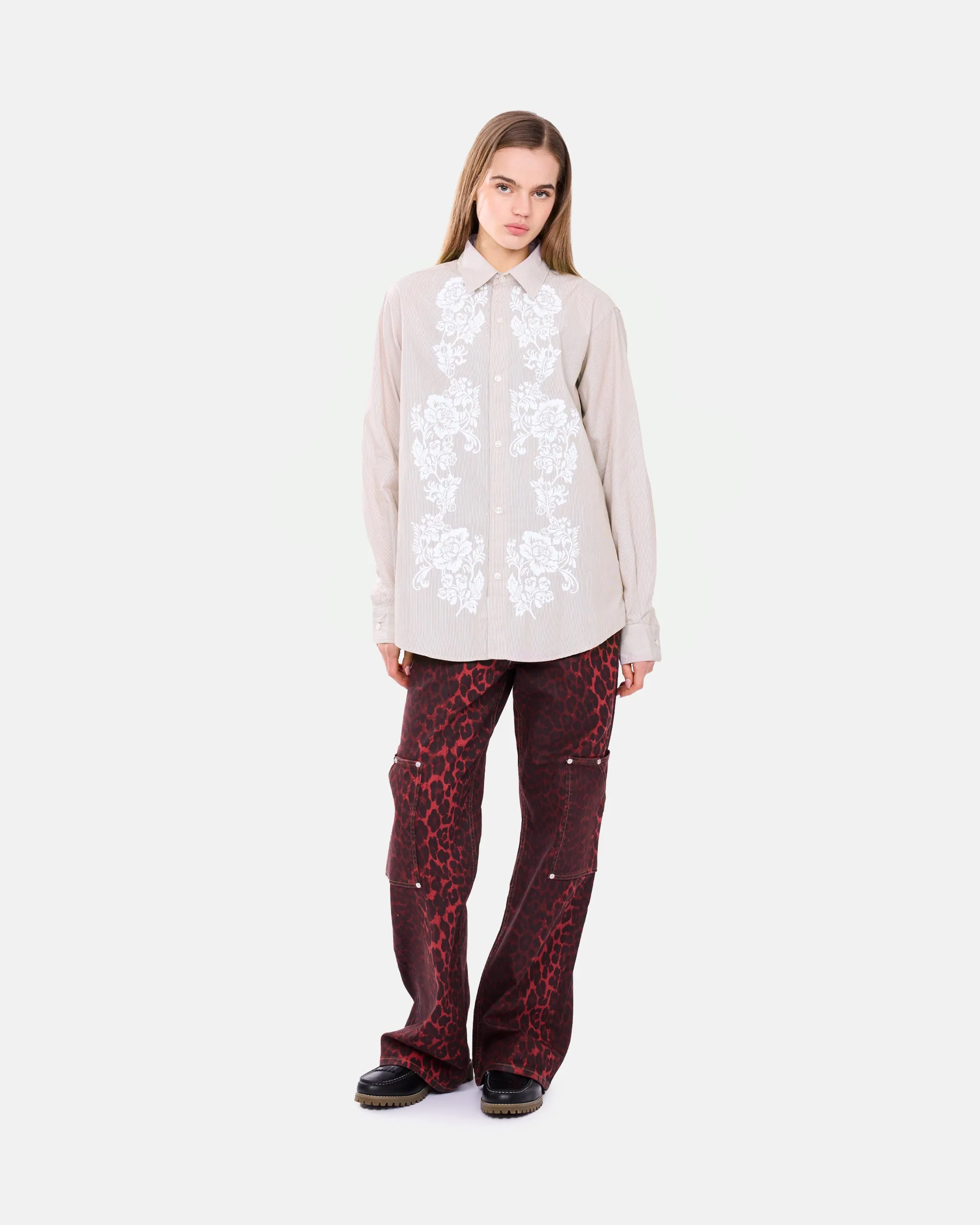 Lace Overprinted Poplin Shirt