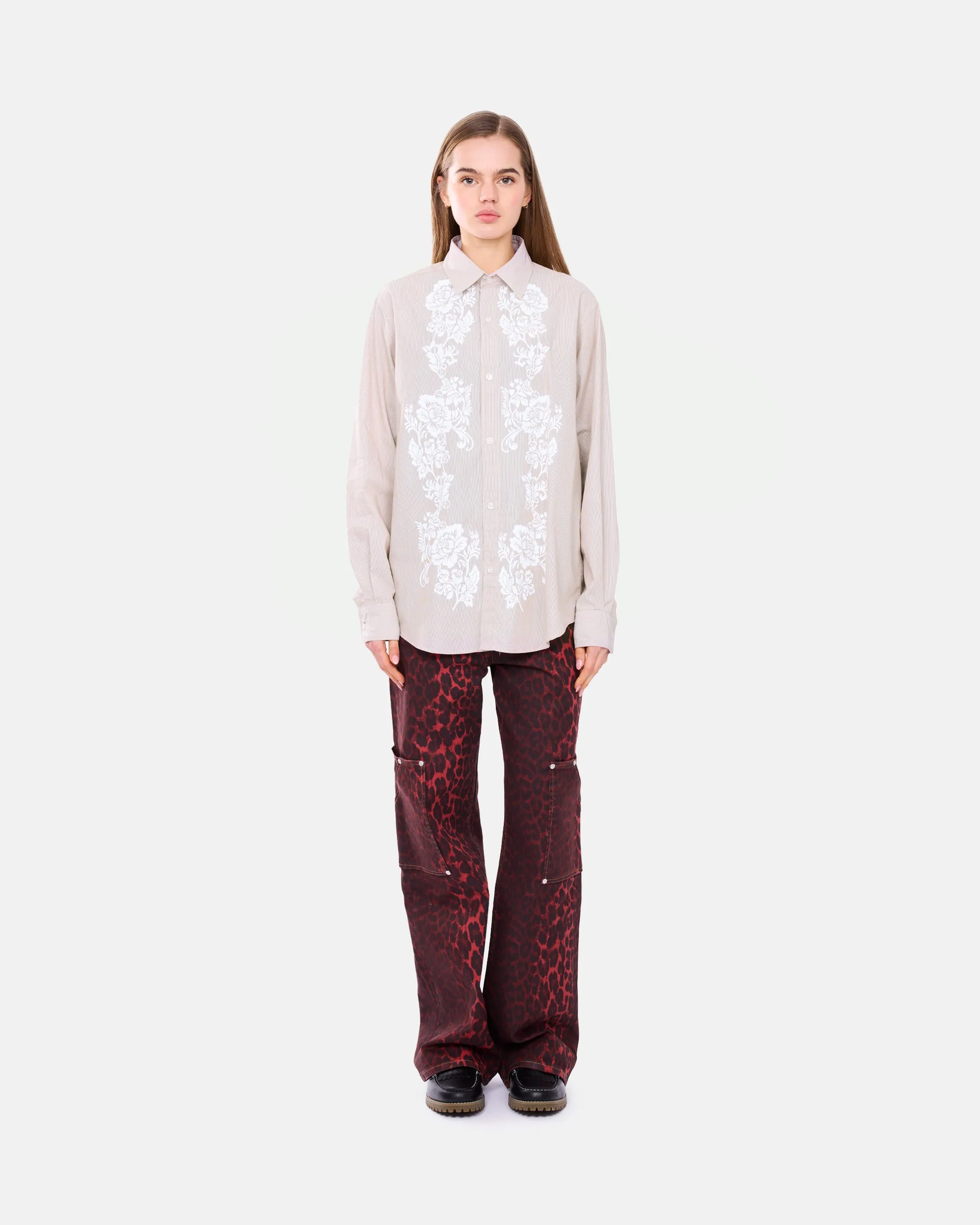 Lace Overprinted Poplin Shirt