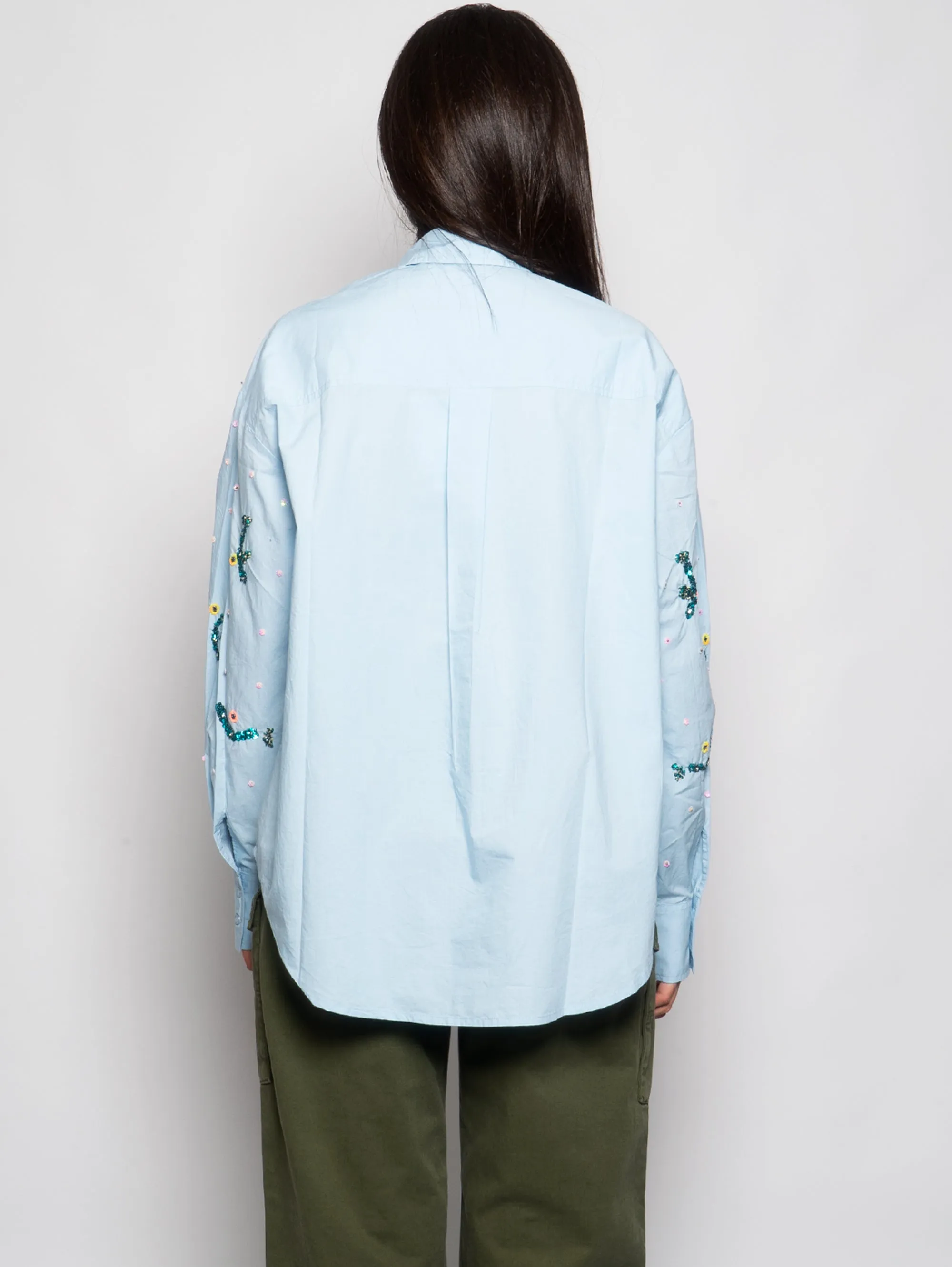 Light Blue Sequined Shirt