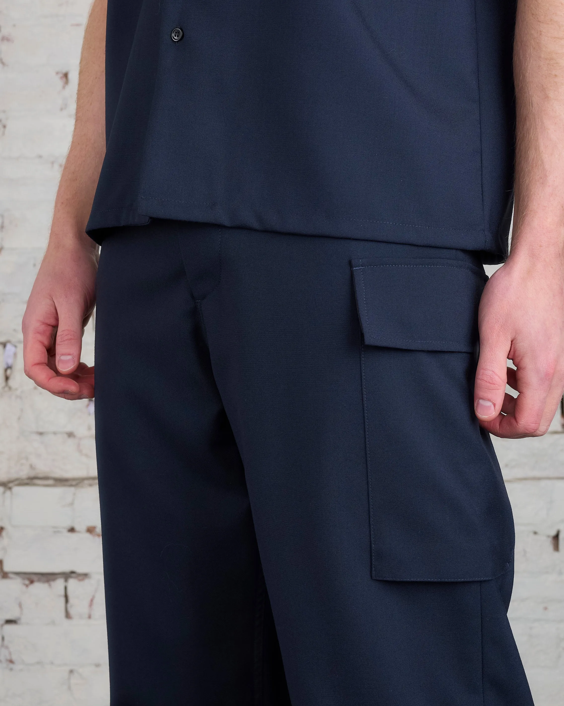 Marni Tropical Wool Single Cargo Pant Blue-Black
