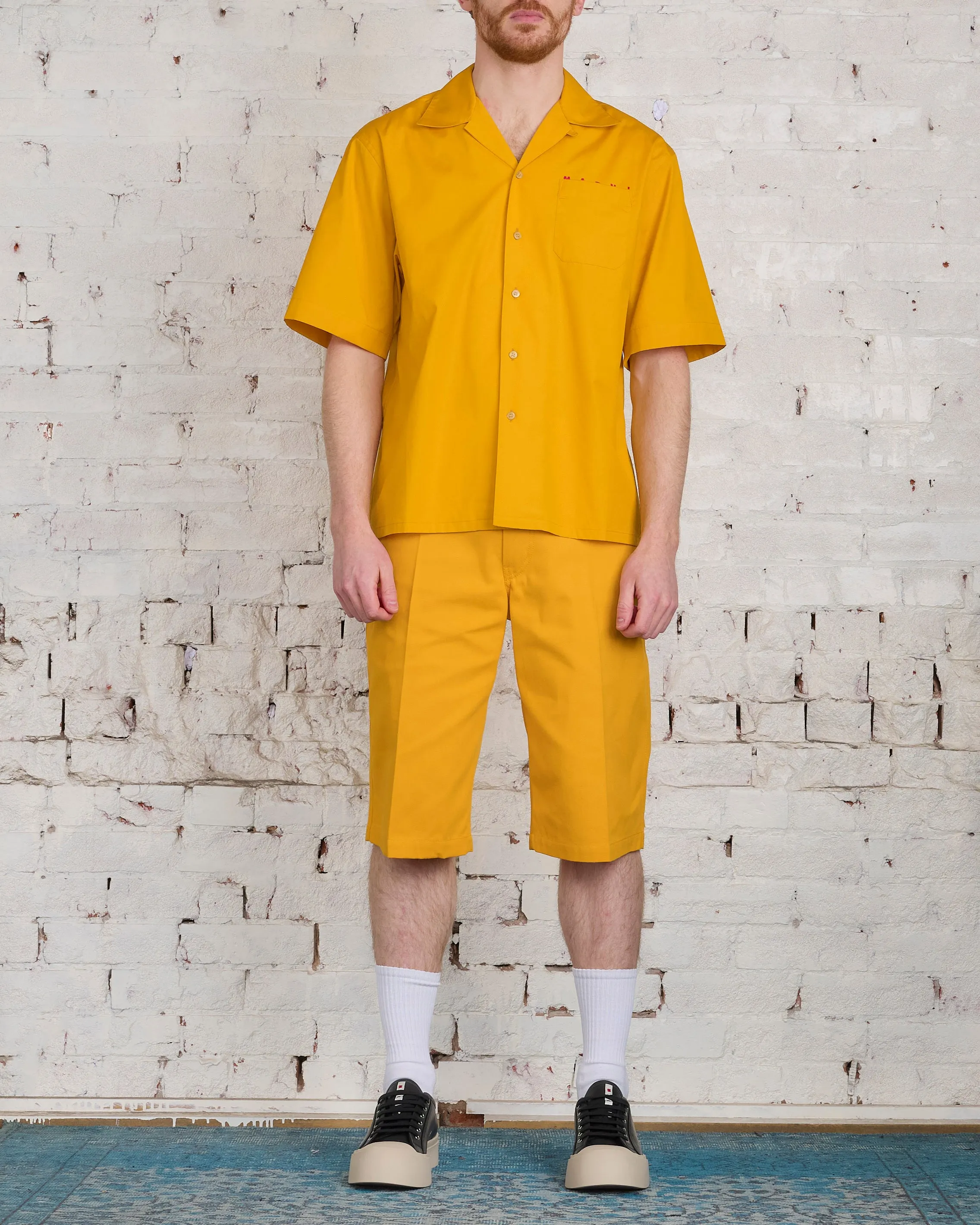 Marni Workwear Gabardine Bermuda Short Light Orange