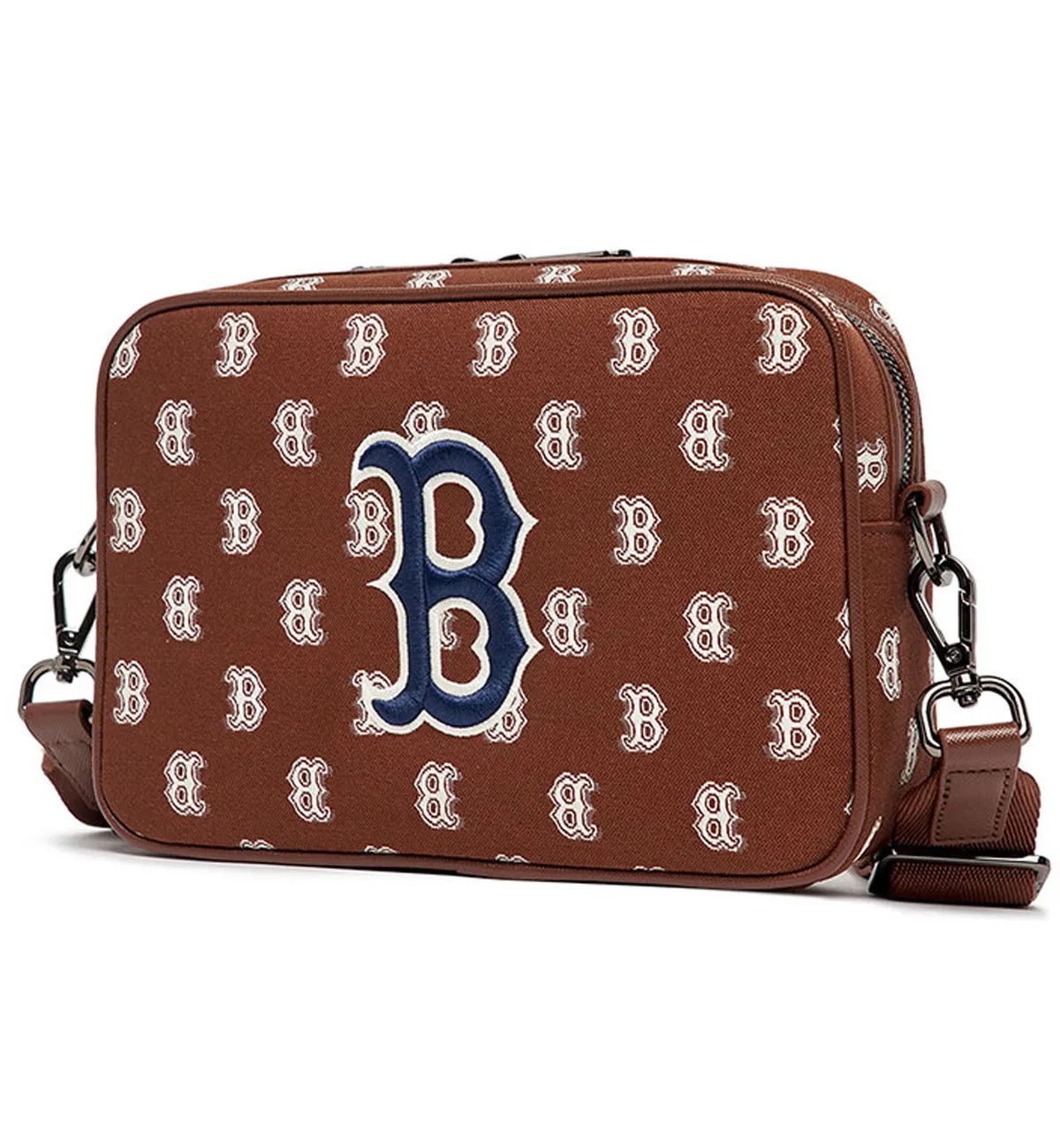 MLB Classic Monogram Jacquard Cross Bag (Brown Blue)