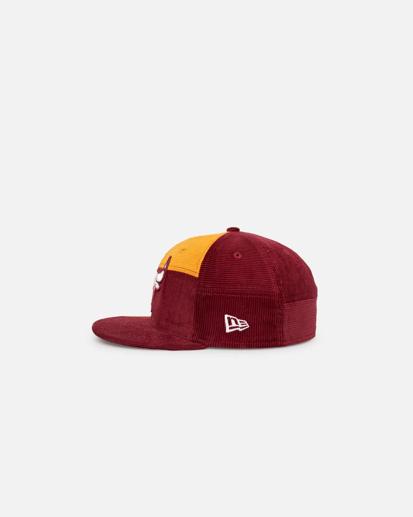 New Era Chicago Bulls 'Maroon Patchwork Corduroy' 59FIFTY Fitted Maroon/Yellow