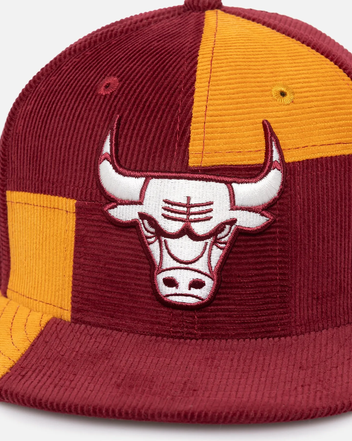 New Era Chicago Bulls 'Maroon Patchwork Corduroy' 59FIFTY Fitted Maroon/Yellow