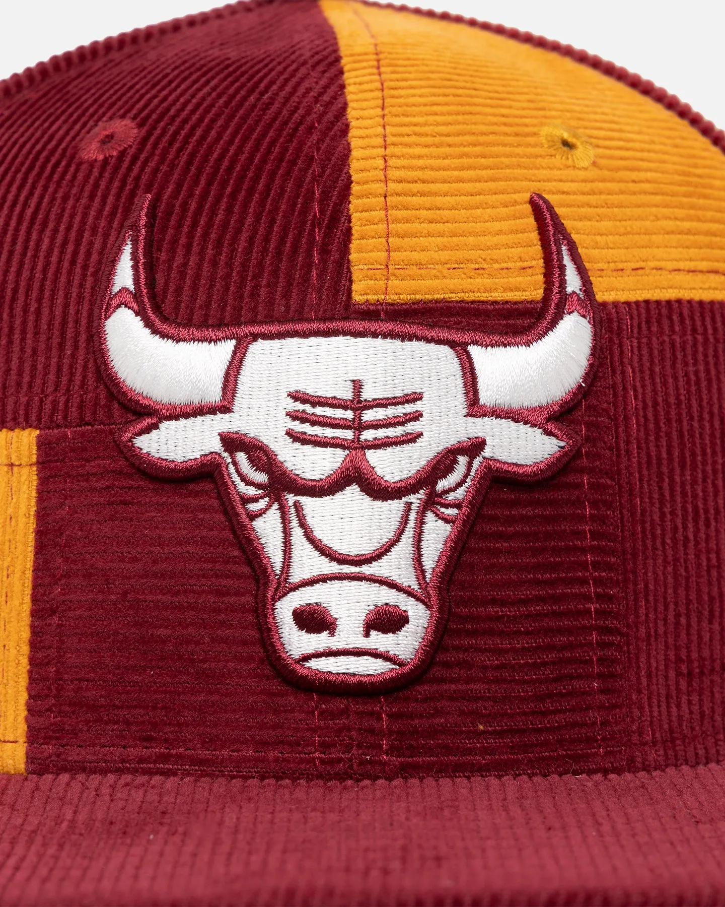 New Era Chicago Bulls 'Maroon Patchwork Corduroy' 59FIFTY Fitted Maroon/Yellow