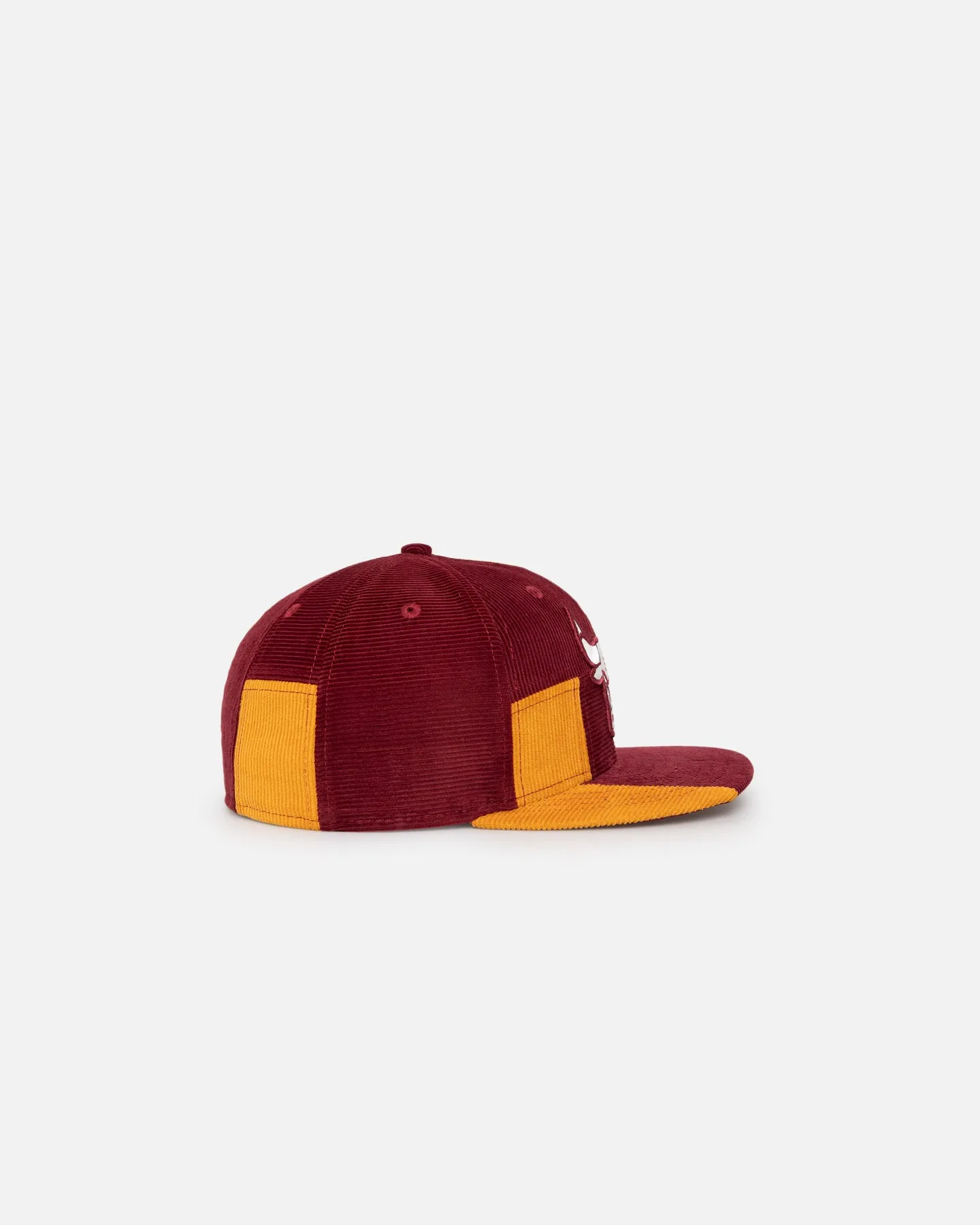 New Era Chicago Bulls 'Maroon Patchwork Corduroy' 59FIFTY Fitted Maroon/Yellow